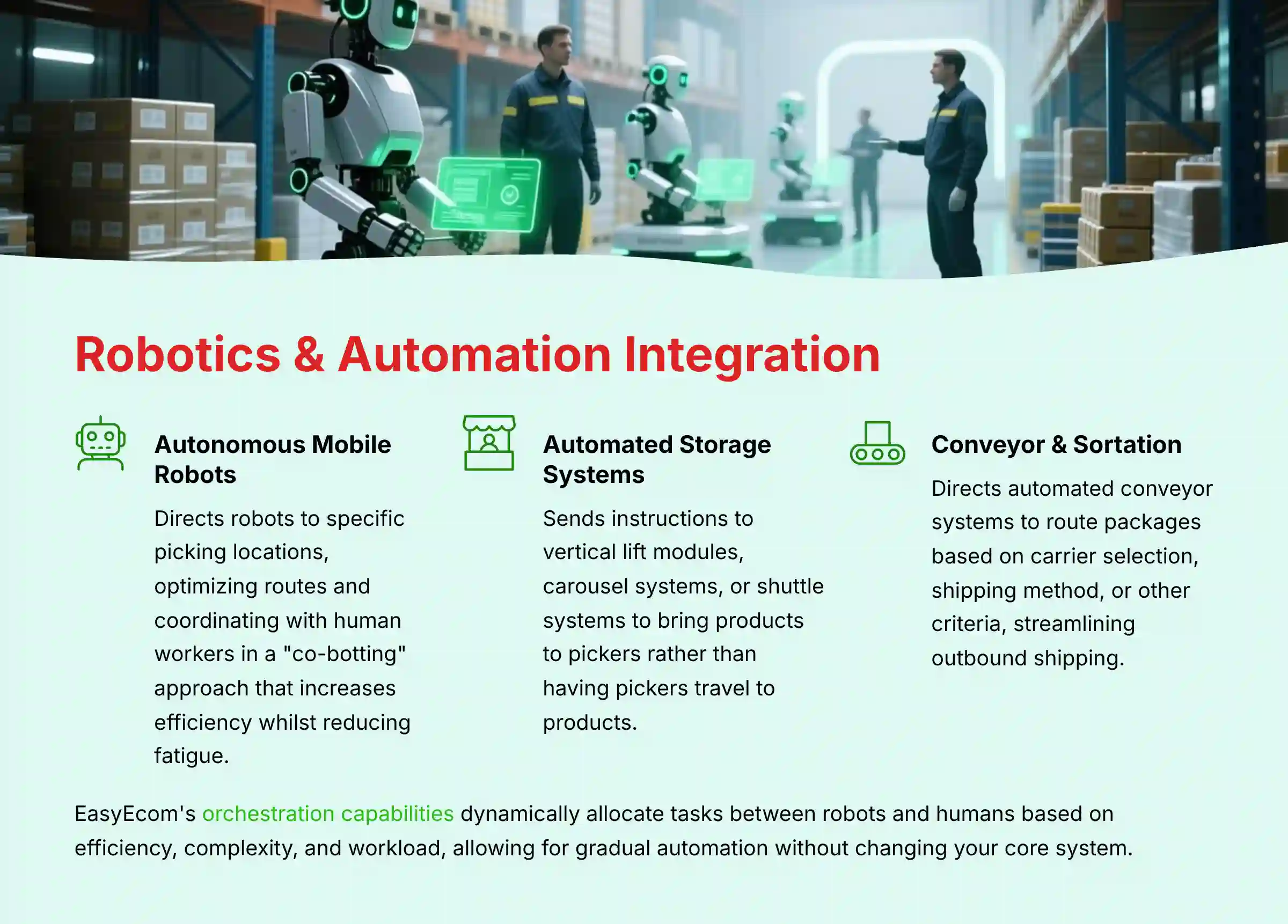 Robotics and Automation Integration - EasyEcom's orchestration capabilities