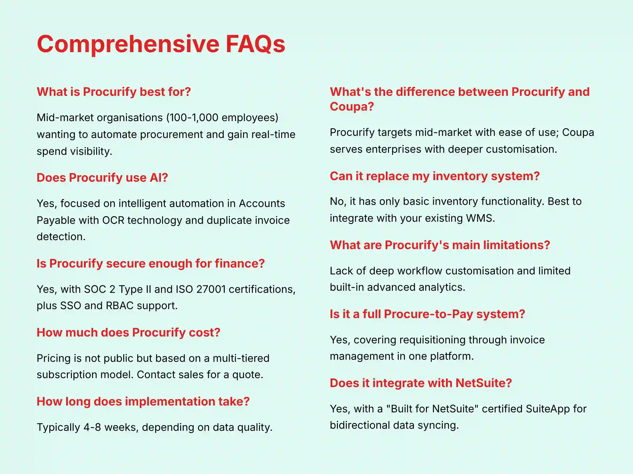 Comprehensive FAQs