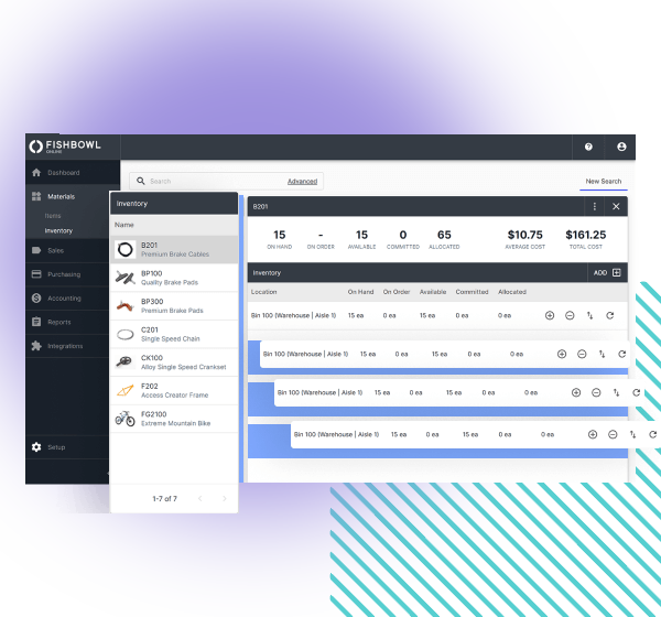 Fishbowl Software Interface Screenshot