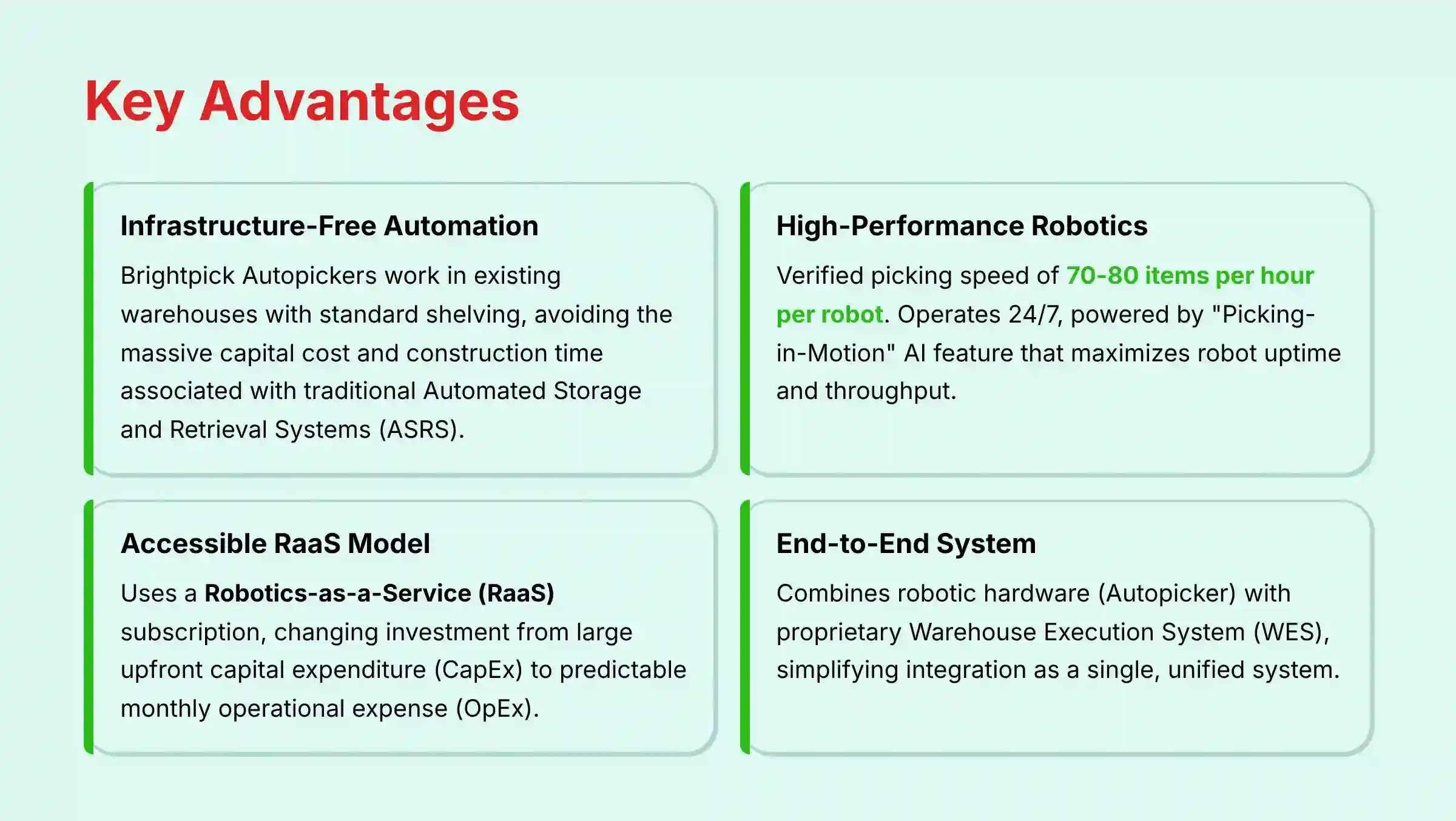 Key Advantages of Brightpick Warehouse Automation