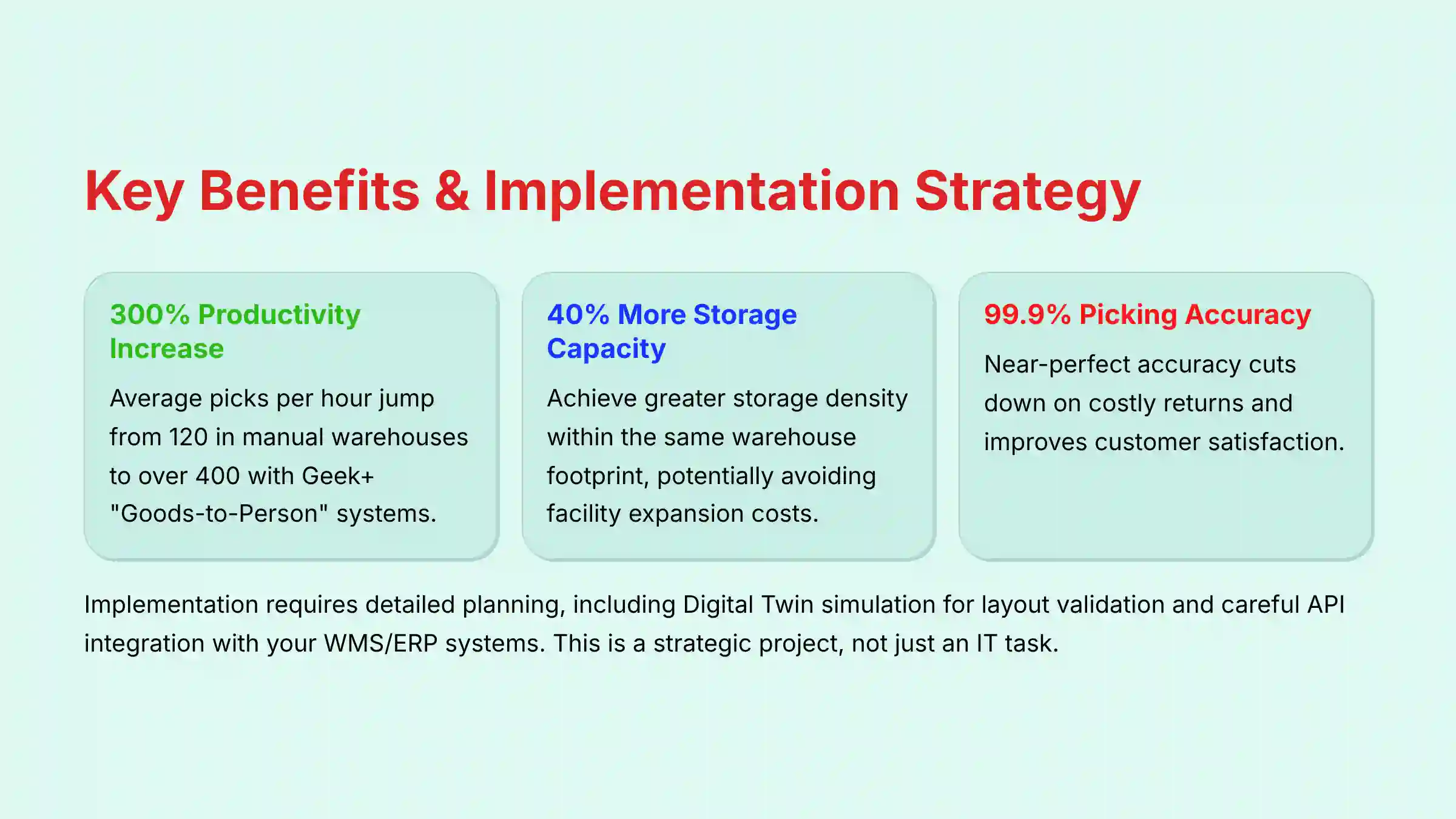 Key Benefits and Implementation Strategy for Geek+ warehouse automation systems