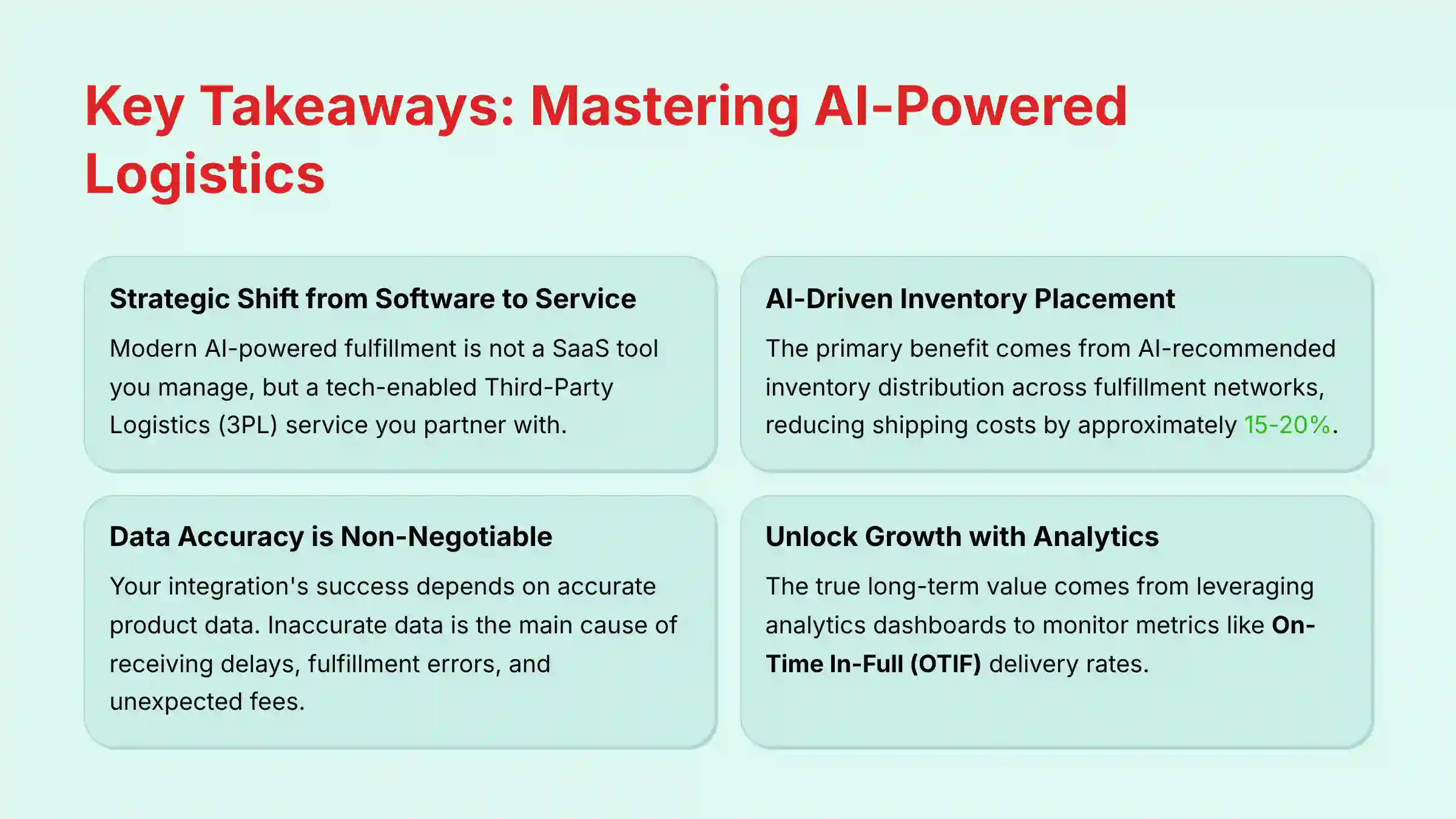Key Takeaways for Mastering AI-Powered Logistics