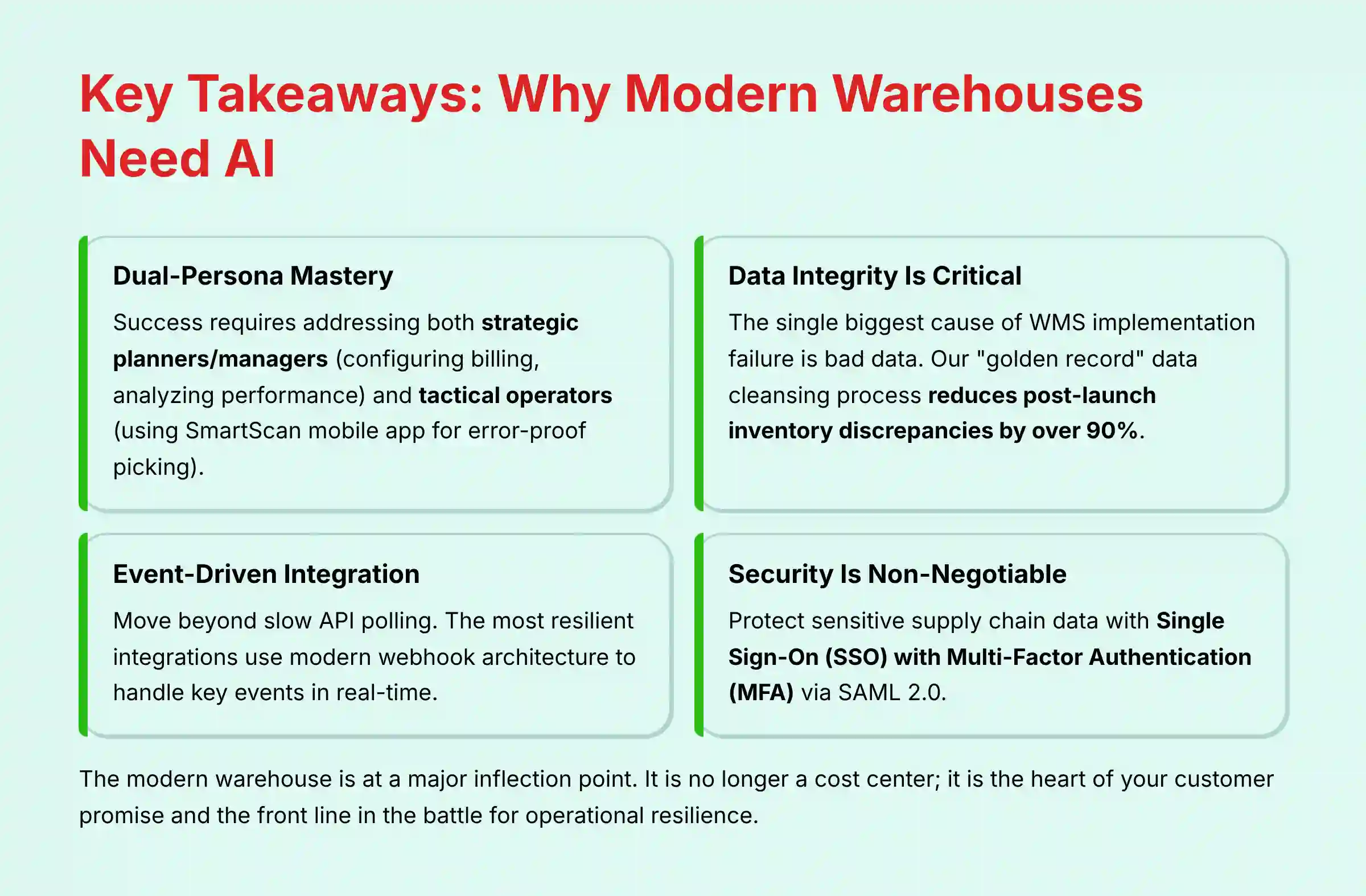 Key Takeaways Why Modern Warehouses Need AI