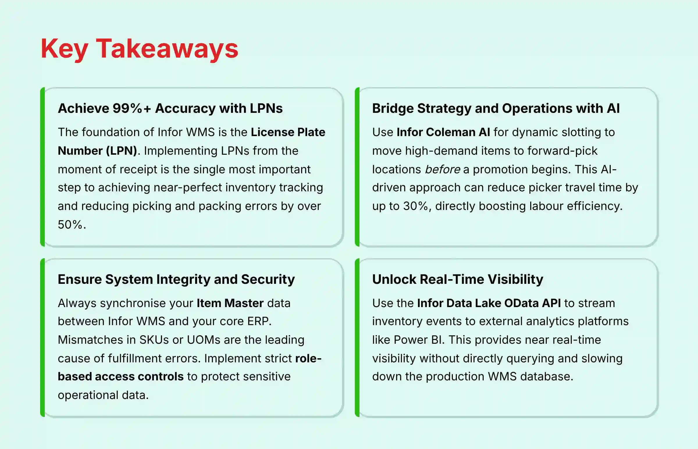 Key Takeaways for Infor WMS Tutorial