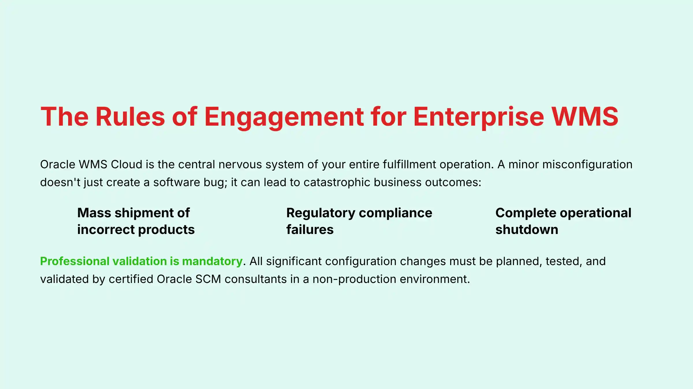 The Rules of Engagement for Enterprise WMS