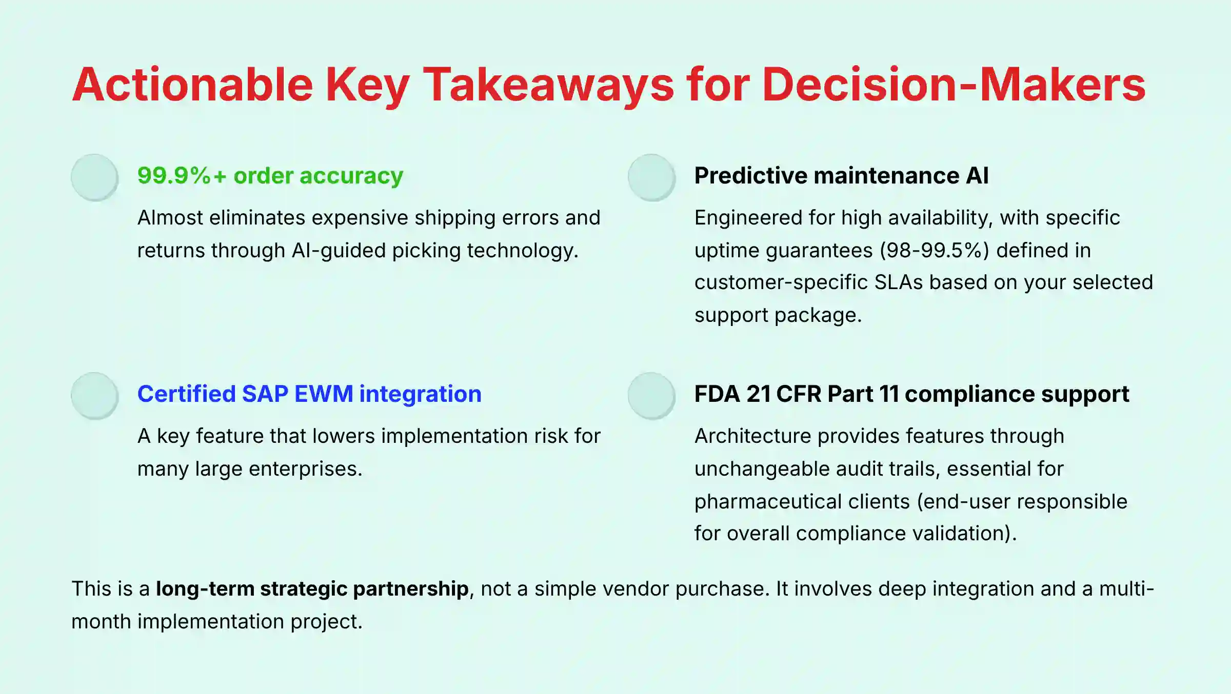 Actionable Key Takeaways for Decision Makers