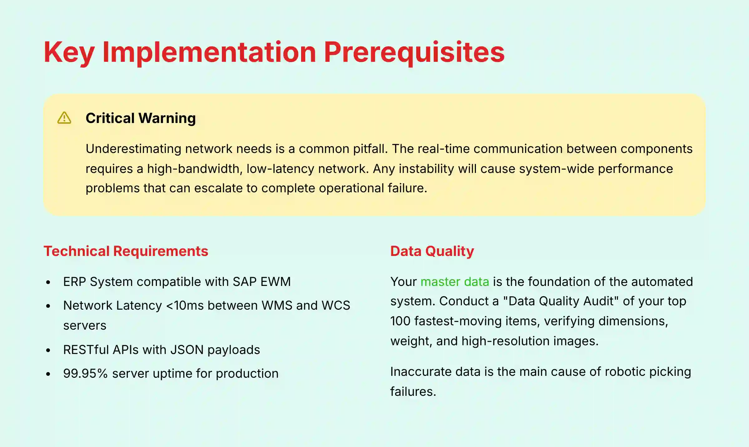 Key Implementation Prerequisites for Knapp AI Systems