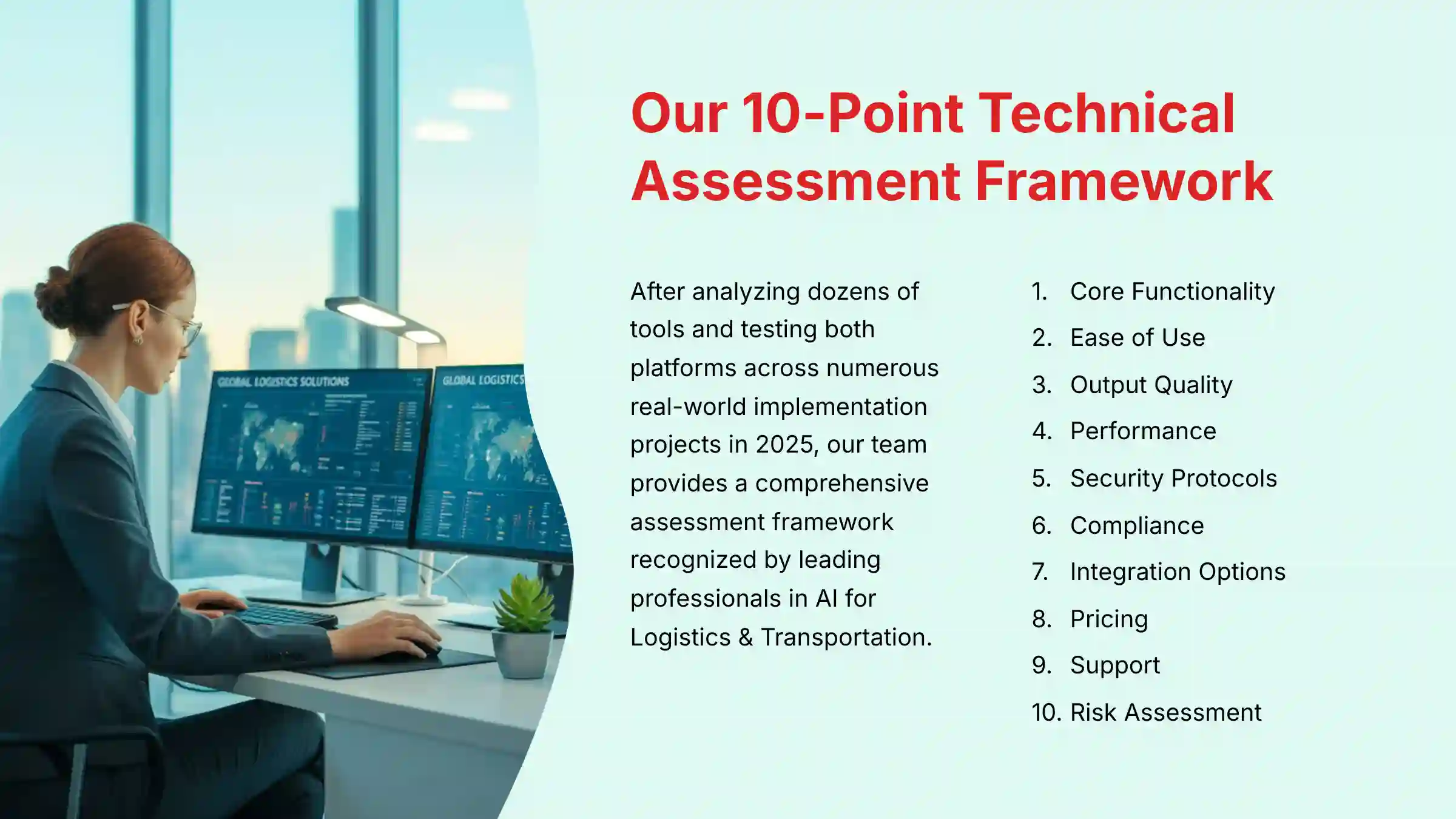 Our 10-Point Technical Assessment Framework for AI Logistics Tools