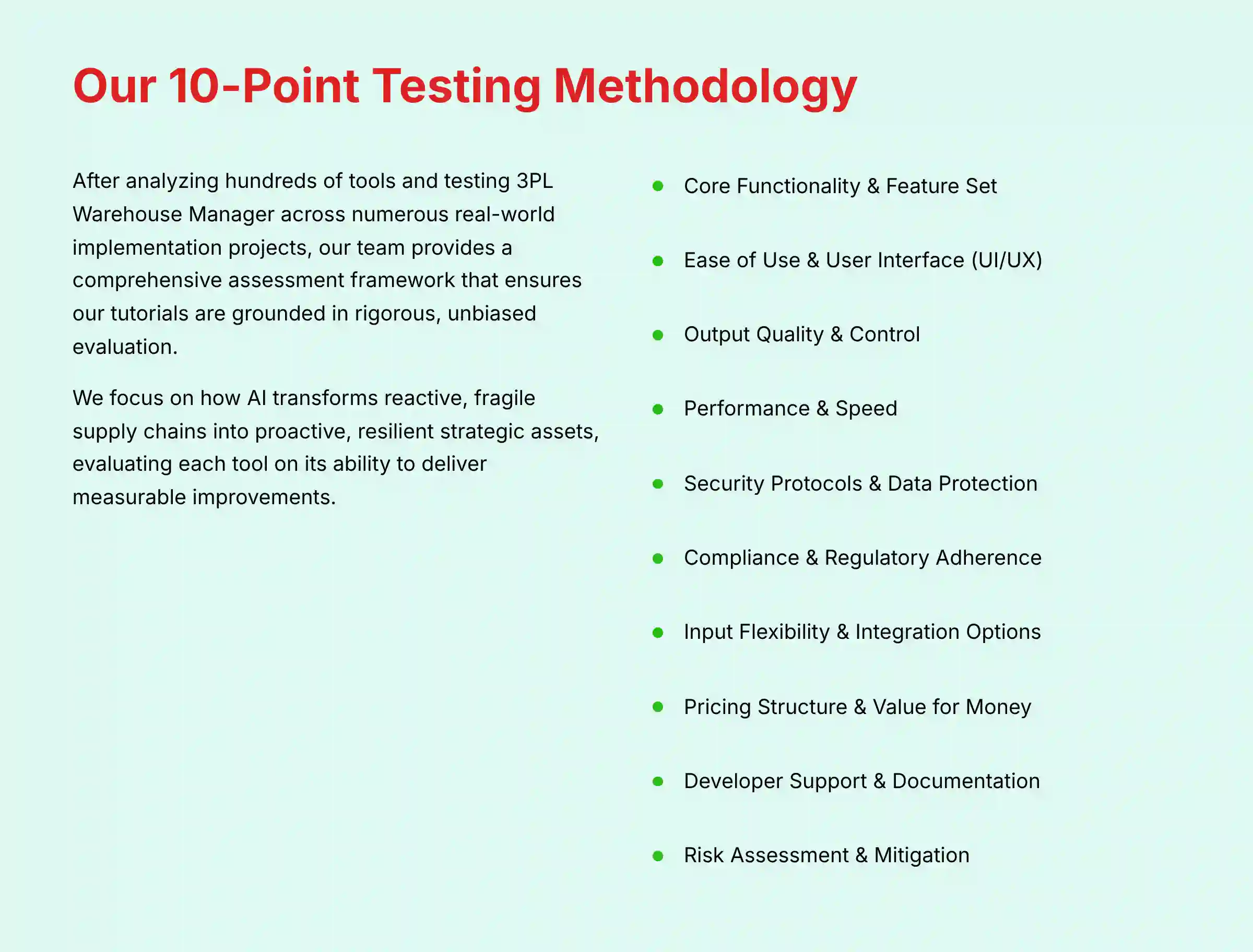 Our 10-Point Testing Methodology