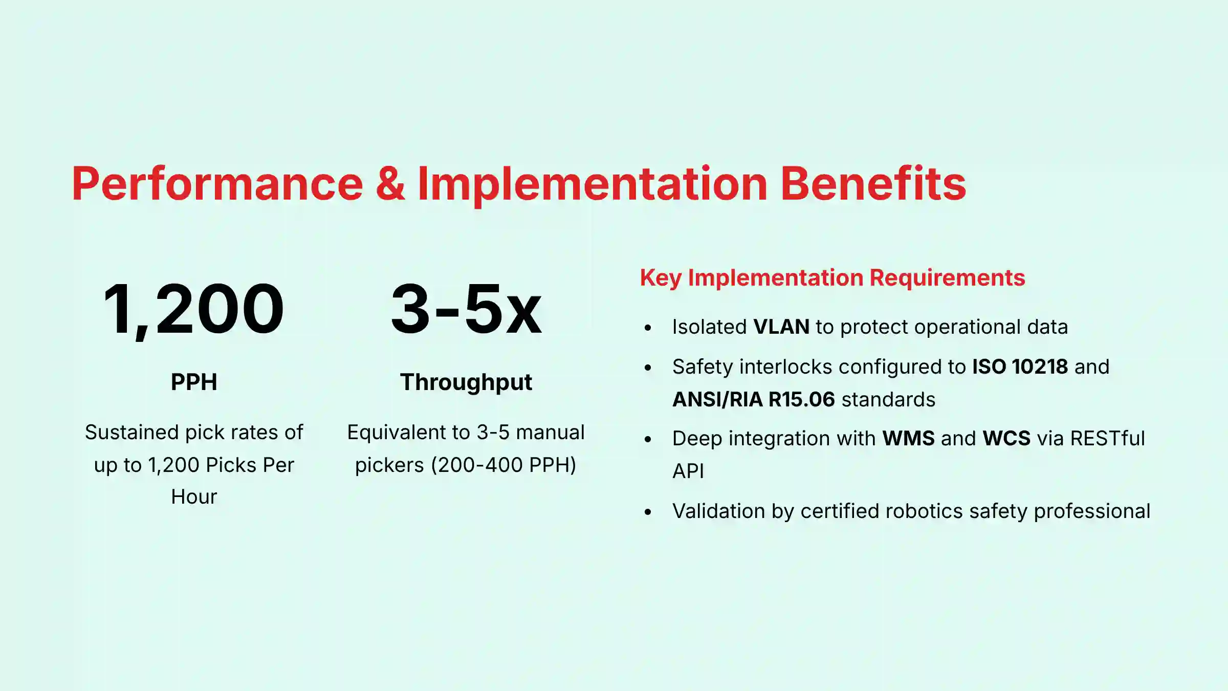 Performance and Implementation Benefits of RightHand Robotics systems