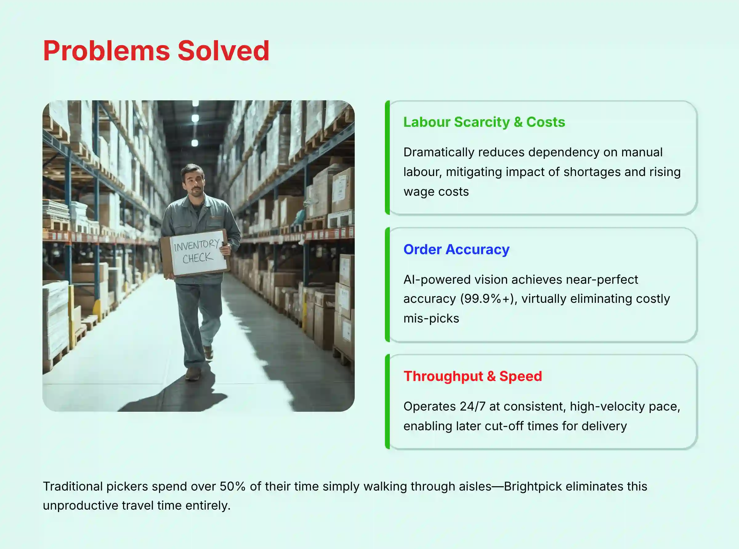 Problems Solved by Brightpick warehouse automation