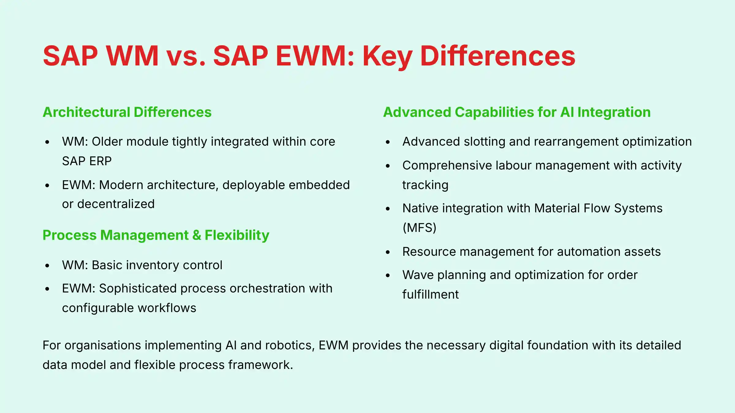 SAP WM vs SAP EWM Key Differences