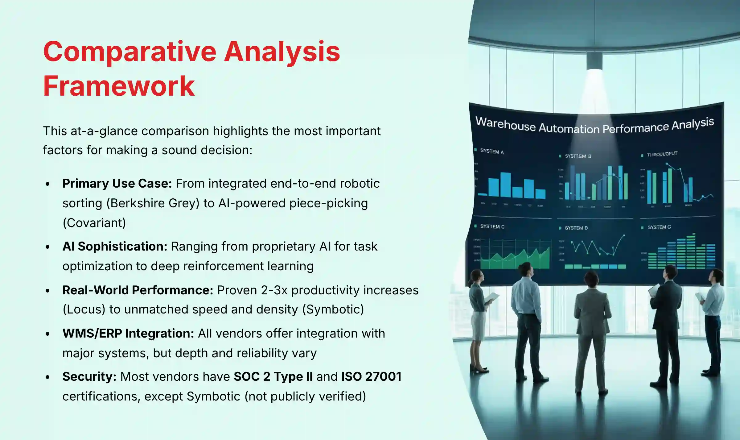 Comparative Analysis Framework for Warehouse Automation Solutions