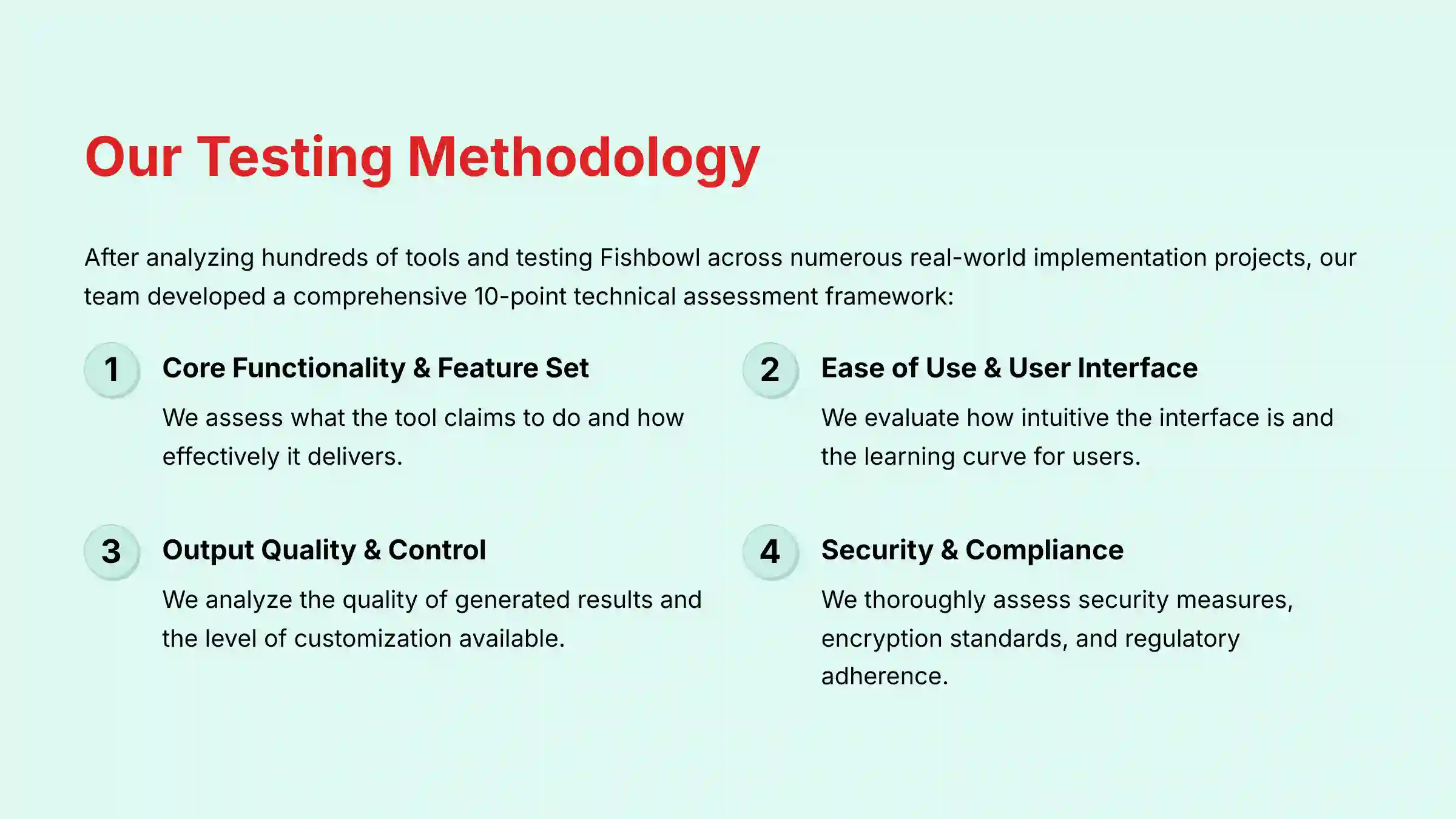 Our Testing Methodology Framework
