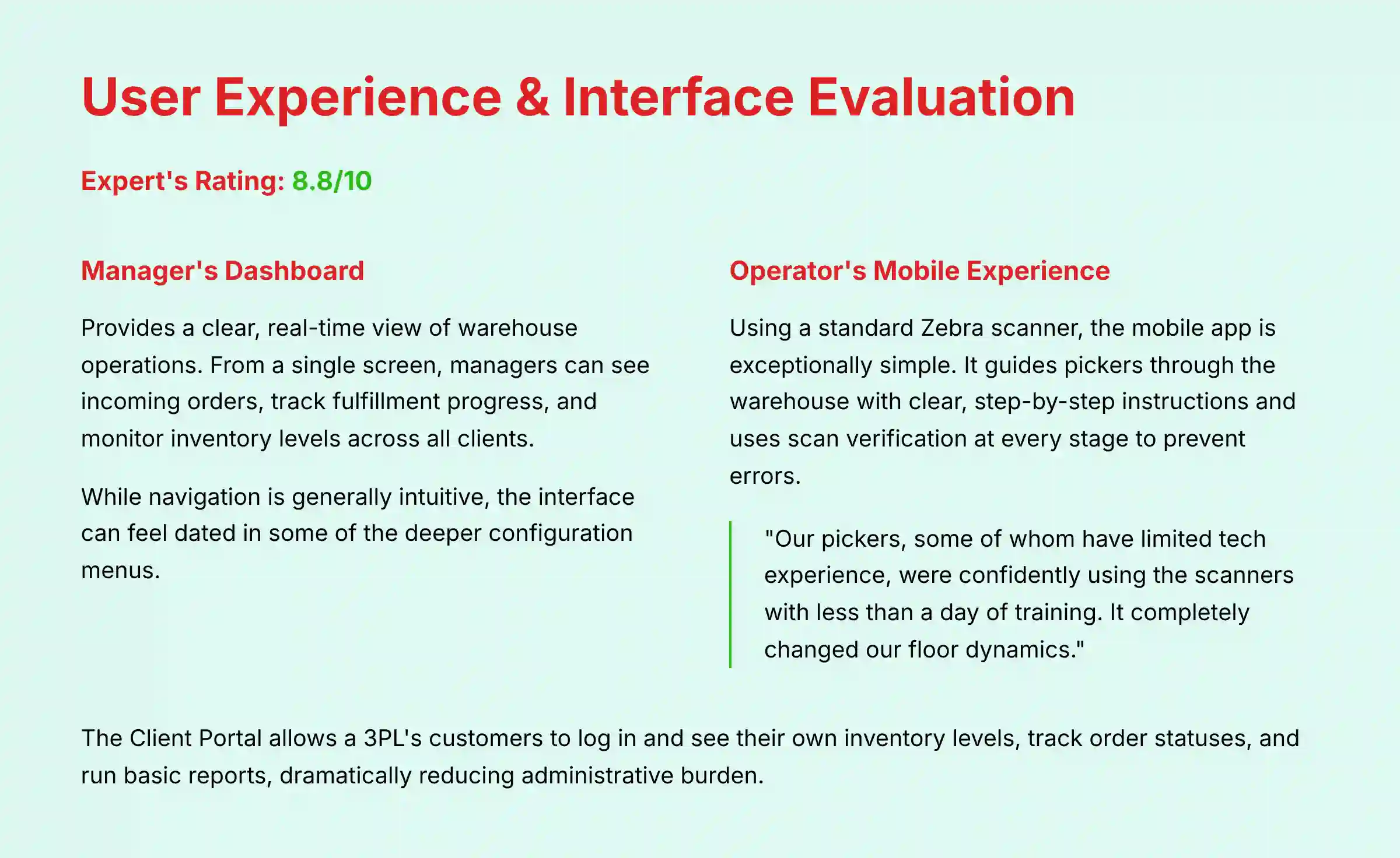 User Experience and Interface Evaluation