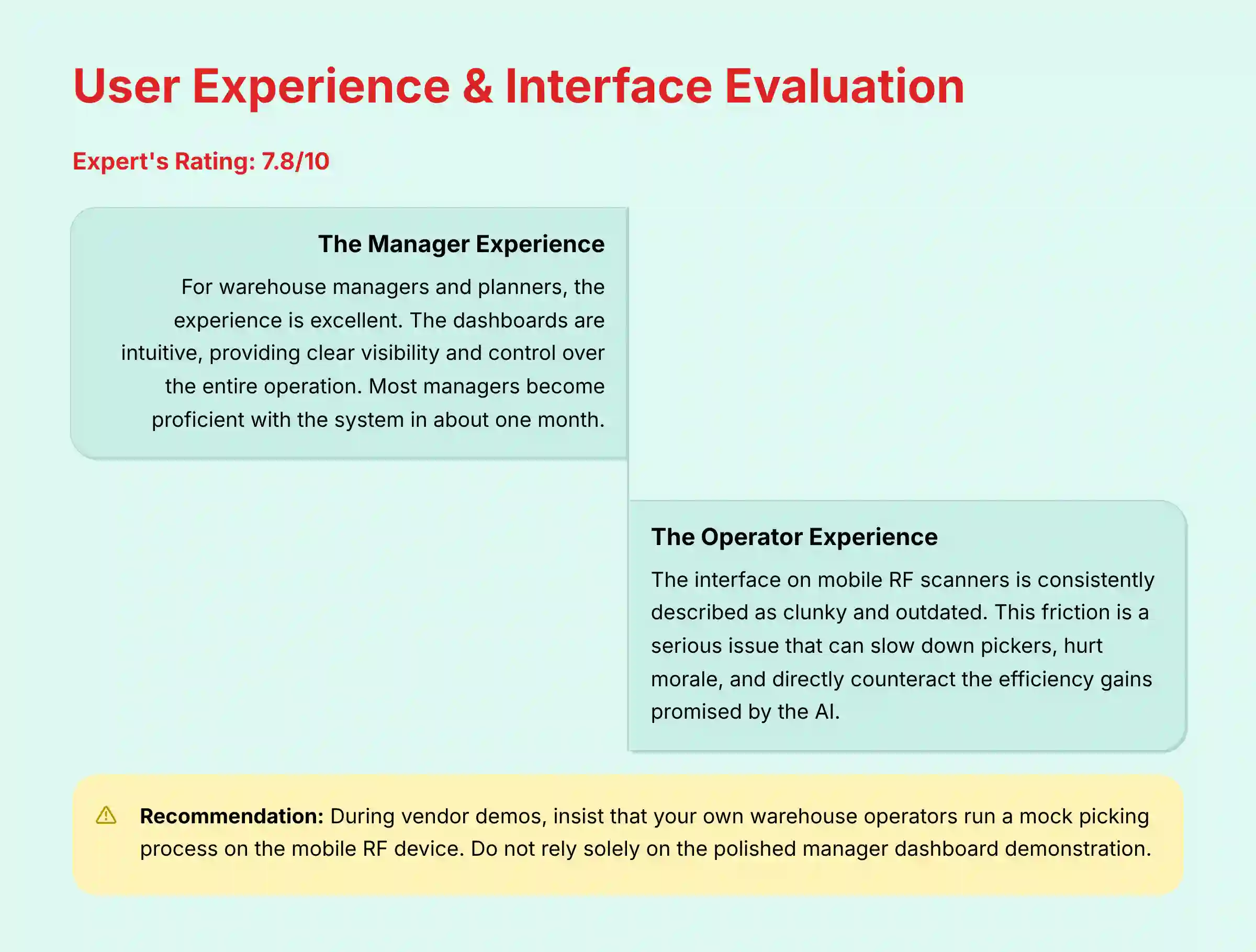 User Experience and Interface Evaluation