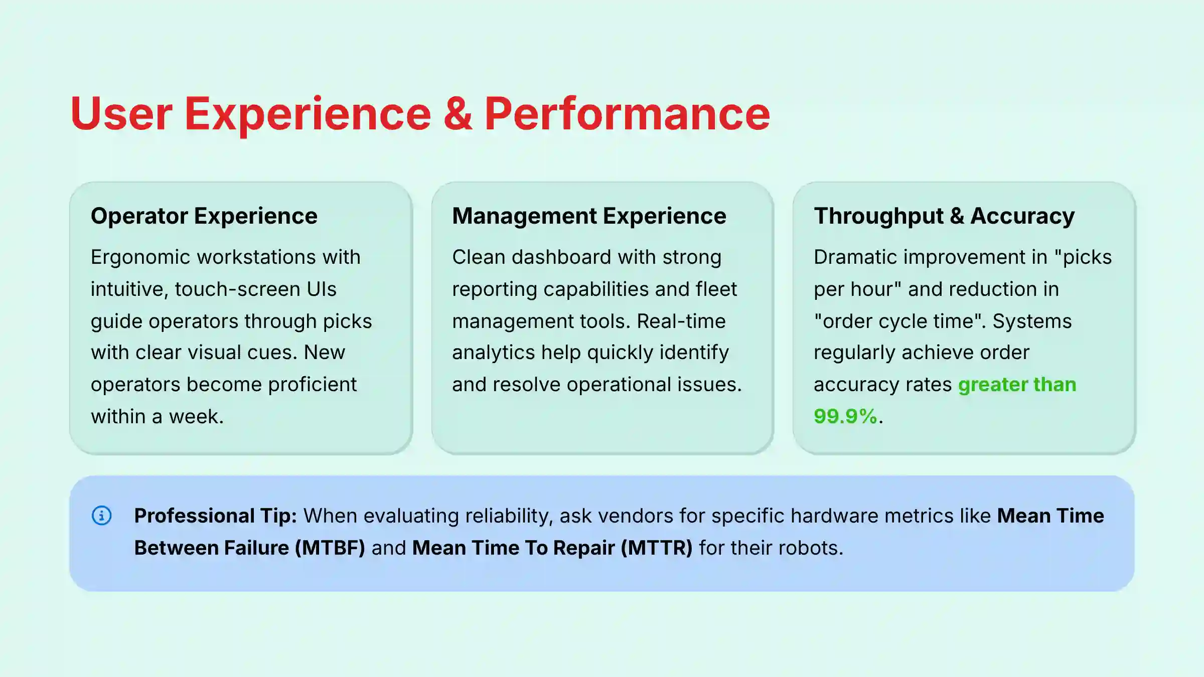 User Experience and Performance Analysis - Geek+