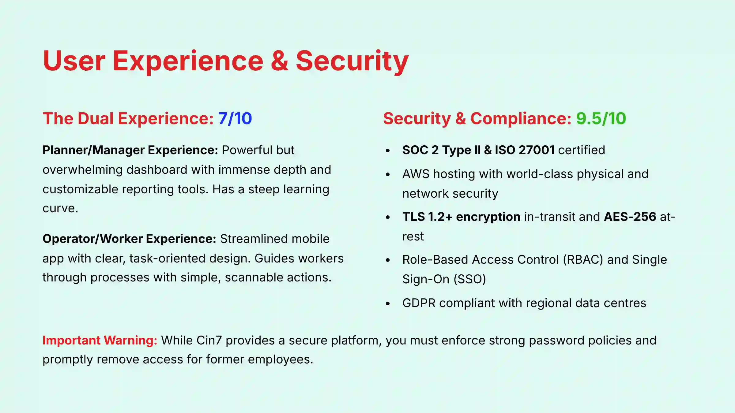 User Experience and Security Analysis - Cin7 Platform