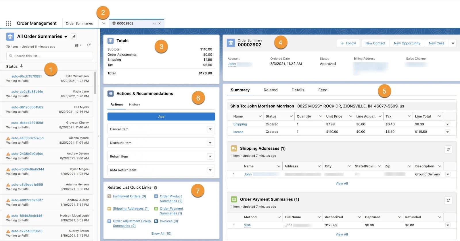 Salesforce Order Management Console