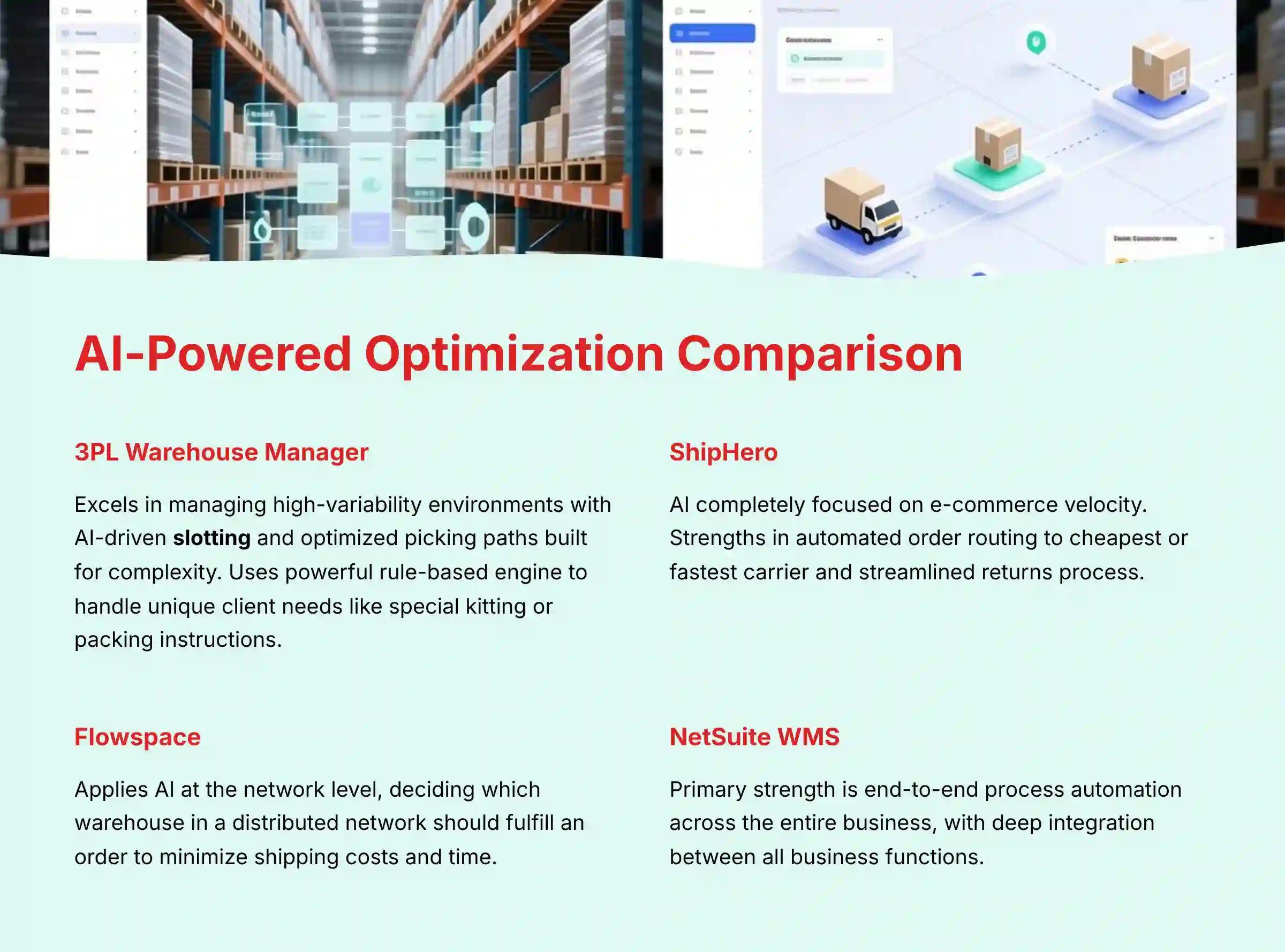 AI-Powered Optimization Comparison Between WMS Platforms
