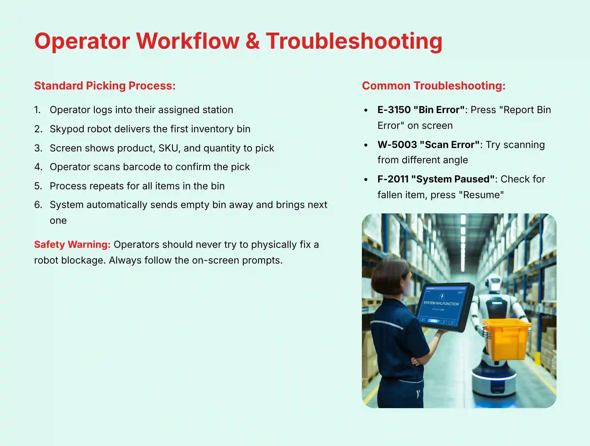 Operator Workflow and Troubleshooting