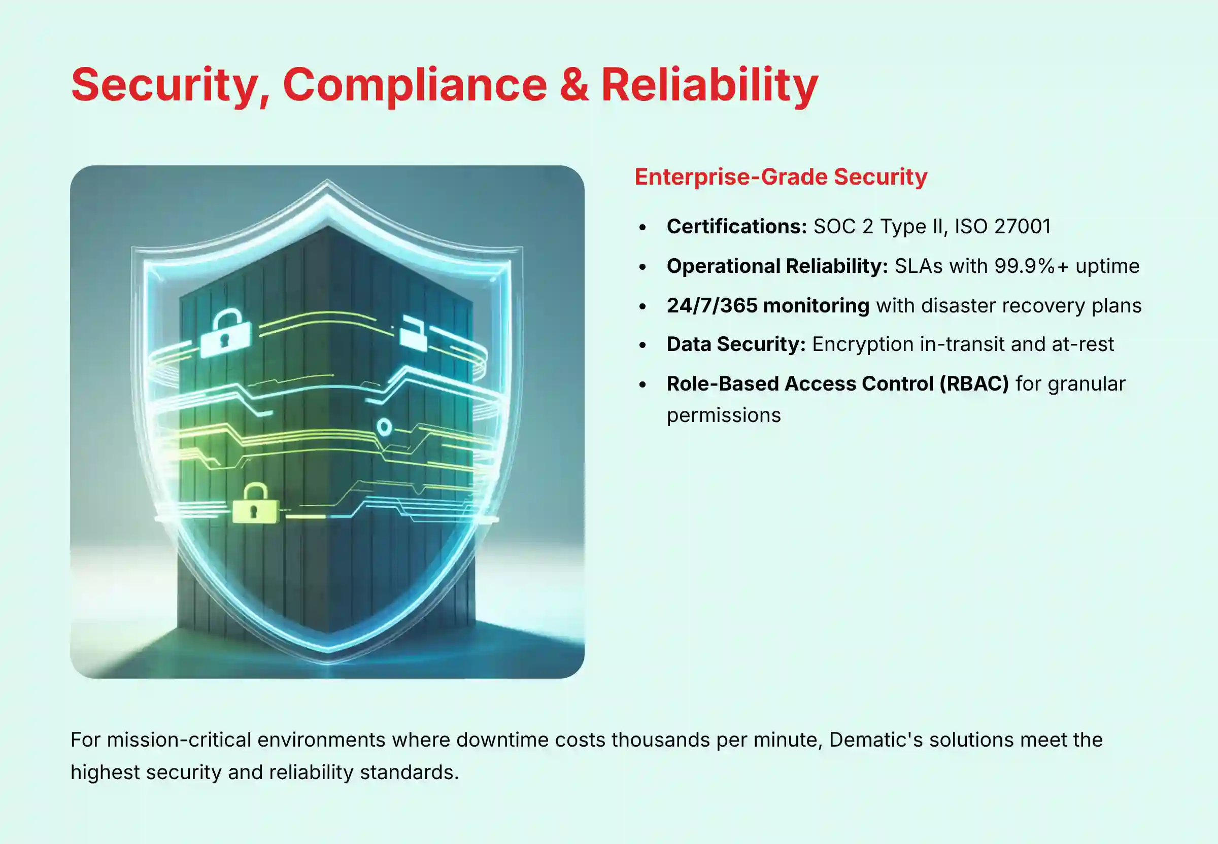 Security, Compliance, and Reliability