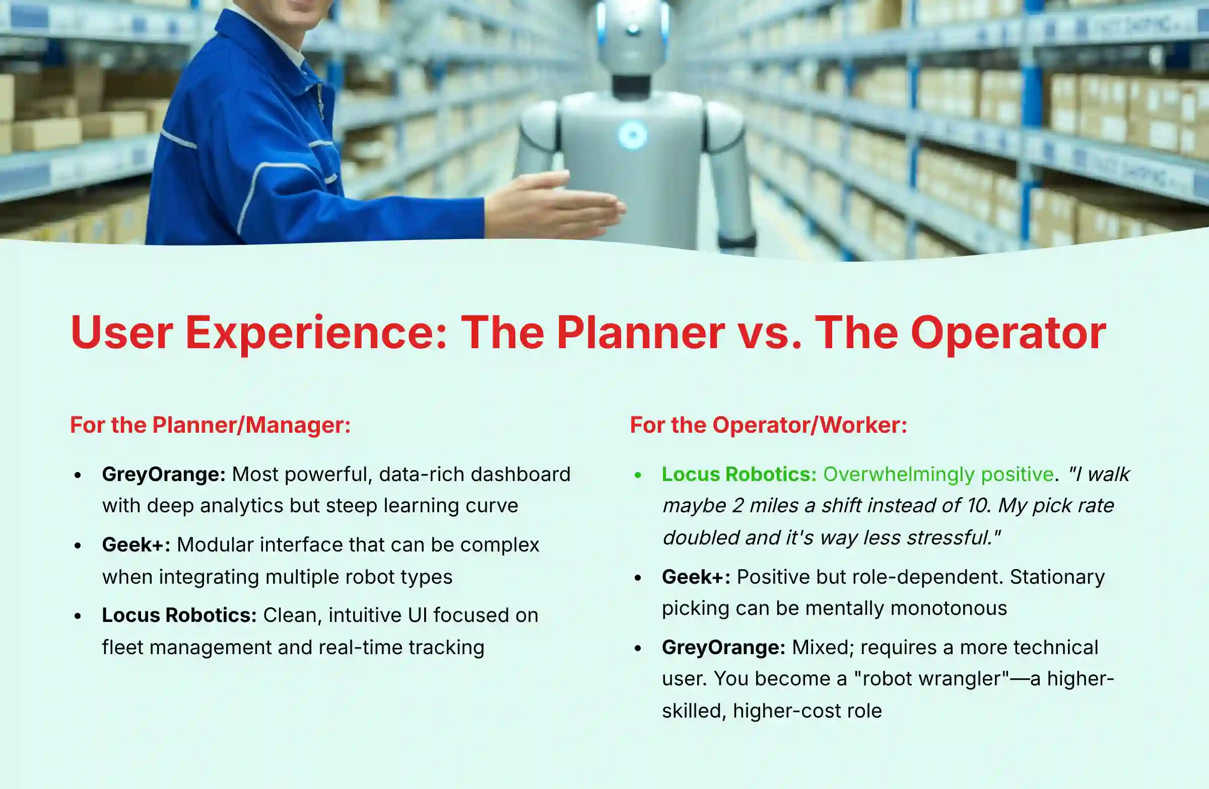 User Experience The Planner vs The Operator
