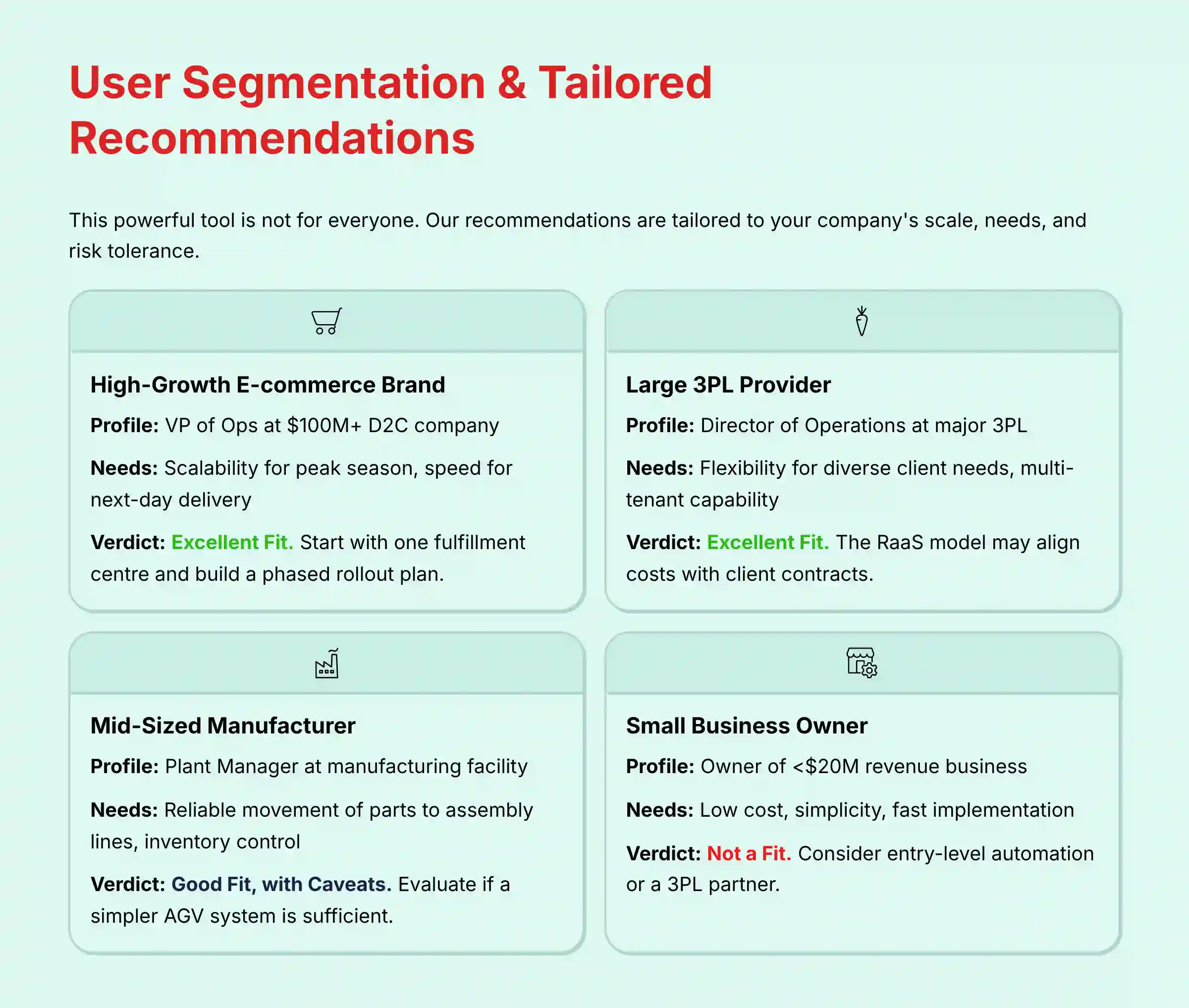 User Segmentation and Tailored Recommendations