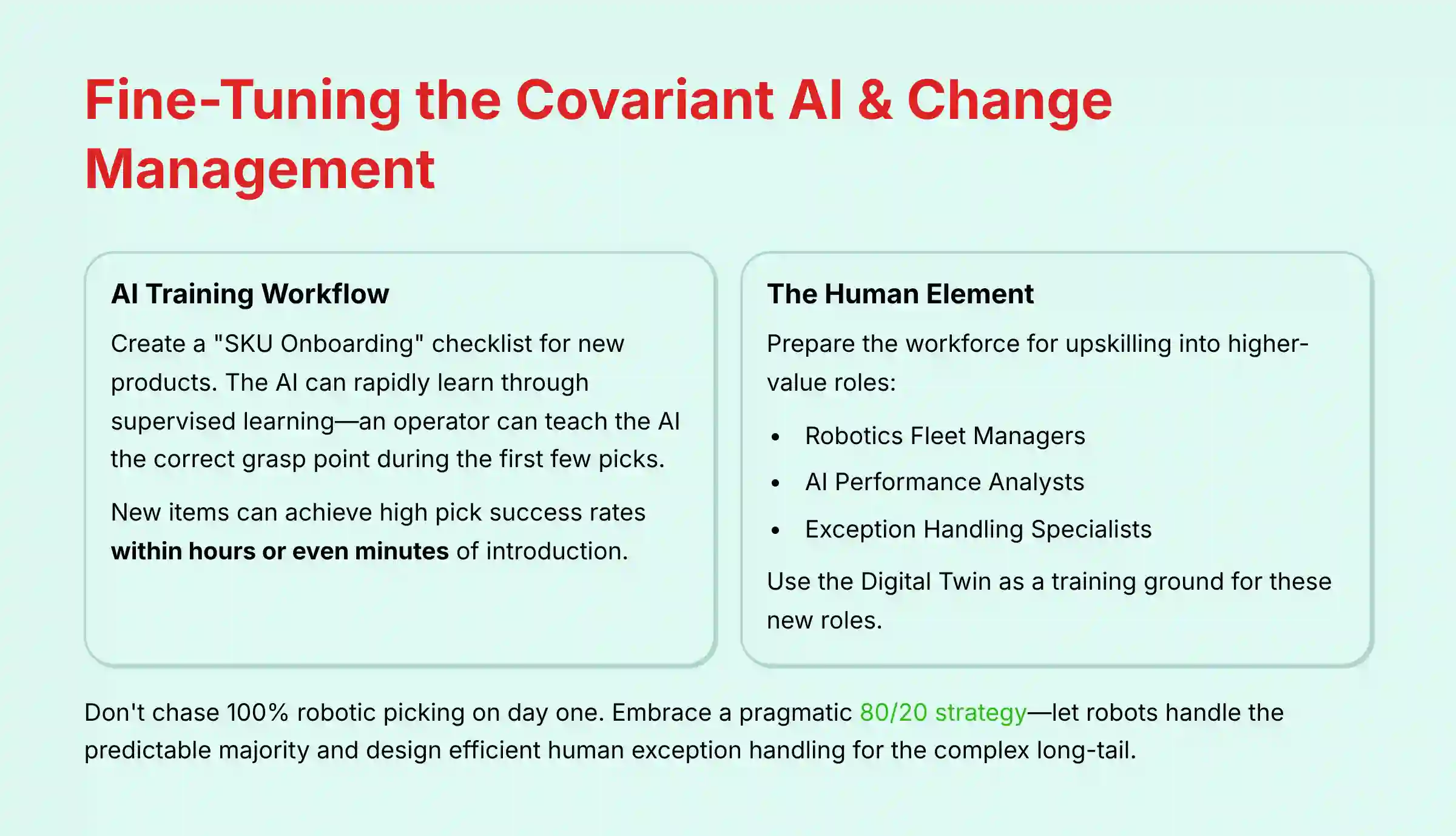 Fine-Tuning the Covariant AI and Change Management Process
