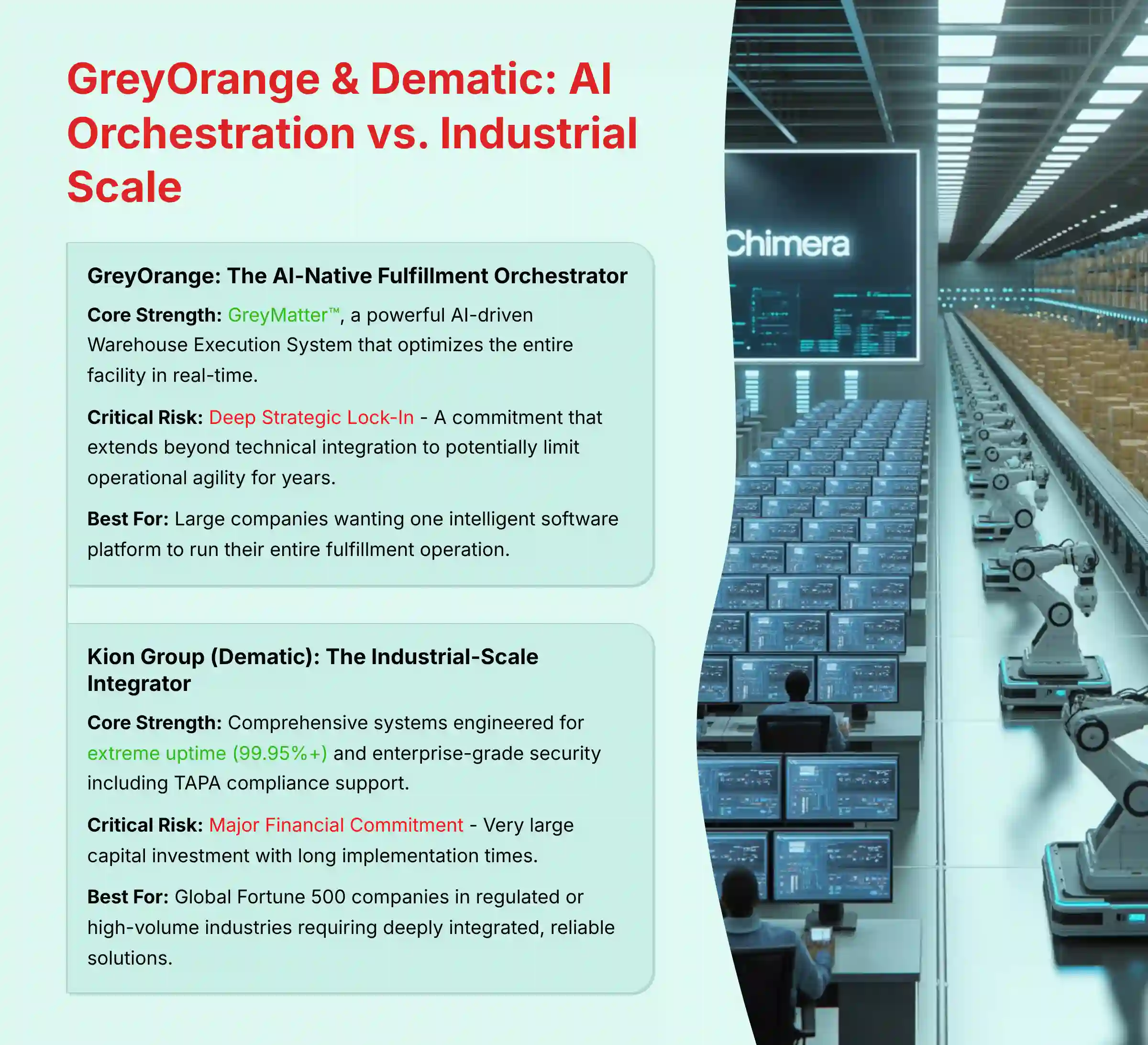 GreyOrange and Dematic: AI Orchestration vs Industrial Scale