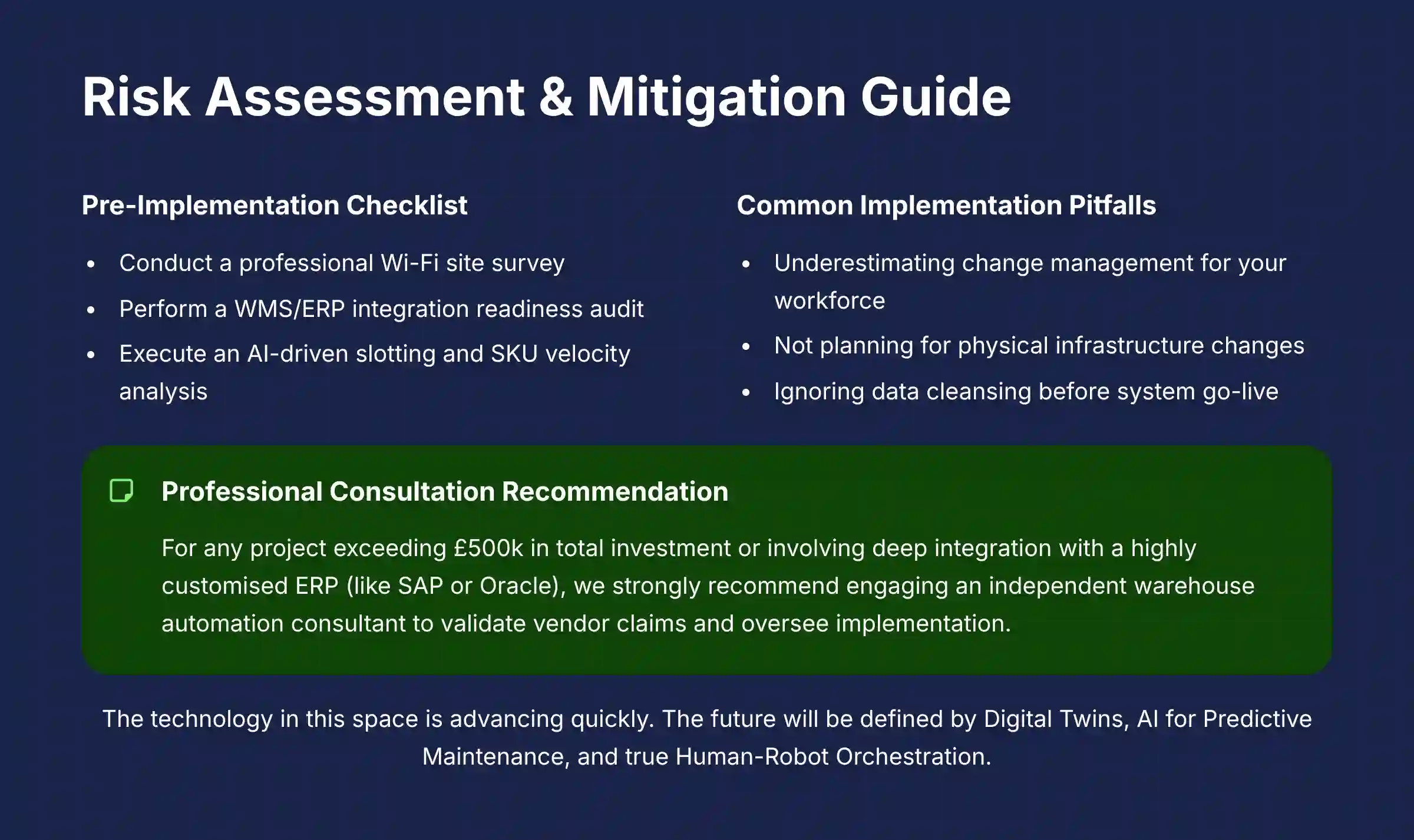 Risk Assessment and Mitigation Guide for Warehouse Robotics