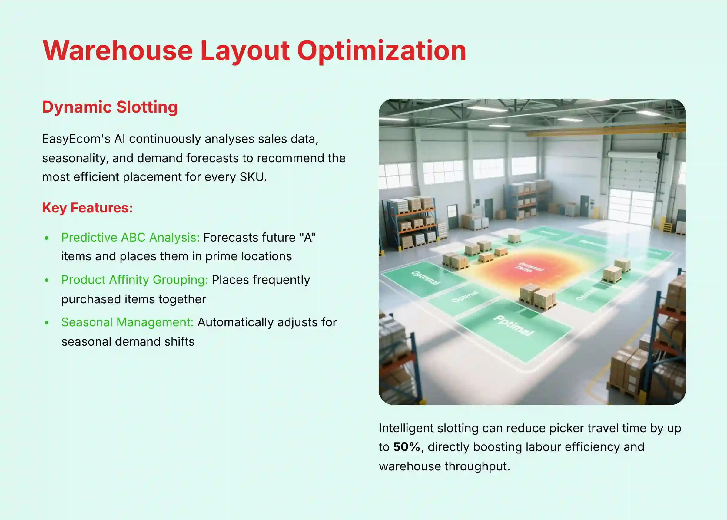 Warehouse Layout Optimization - AI-powered slotting and dynamic placement