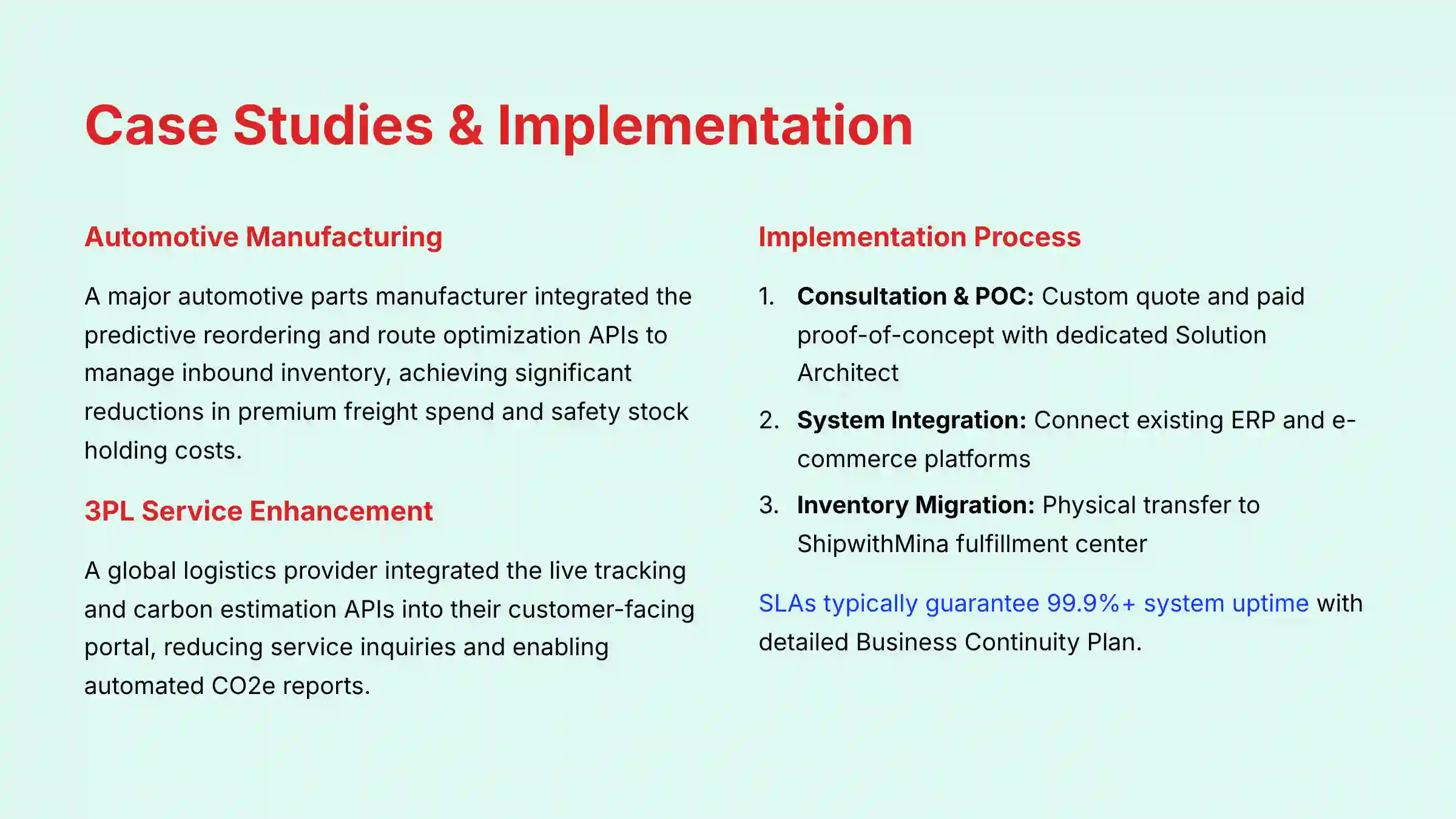 Case studies and implementation examples
