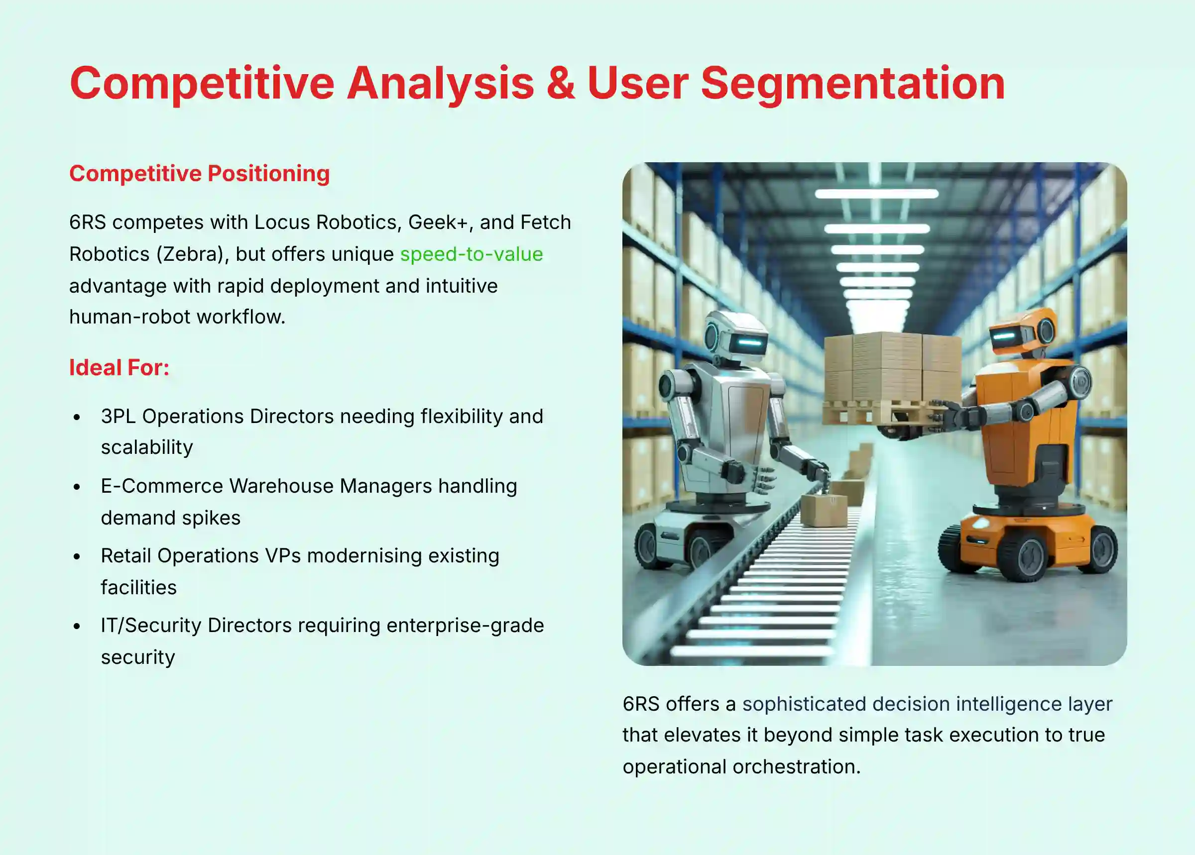6 River Systems Competitive Analysis and User Segmentation