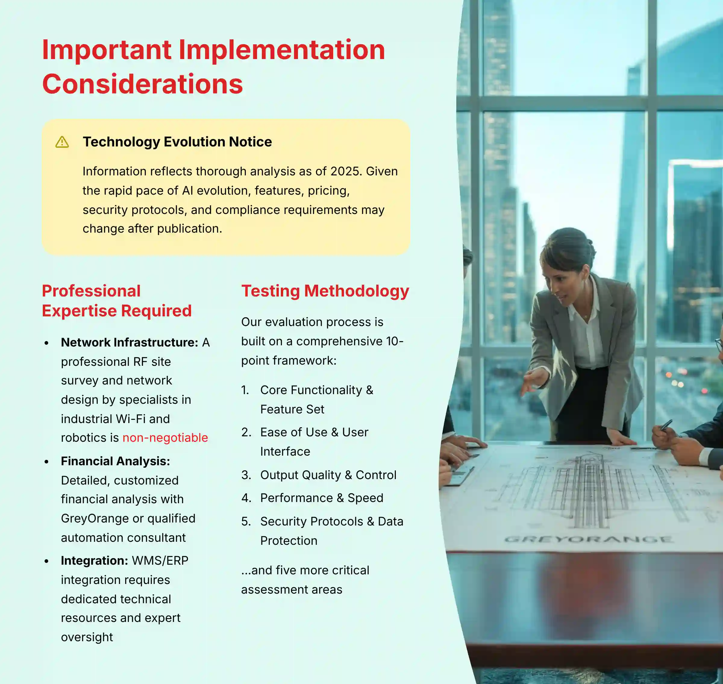 Important Implementation Considerations for GreyOrange automation