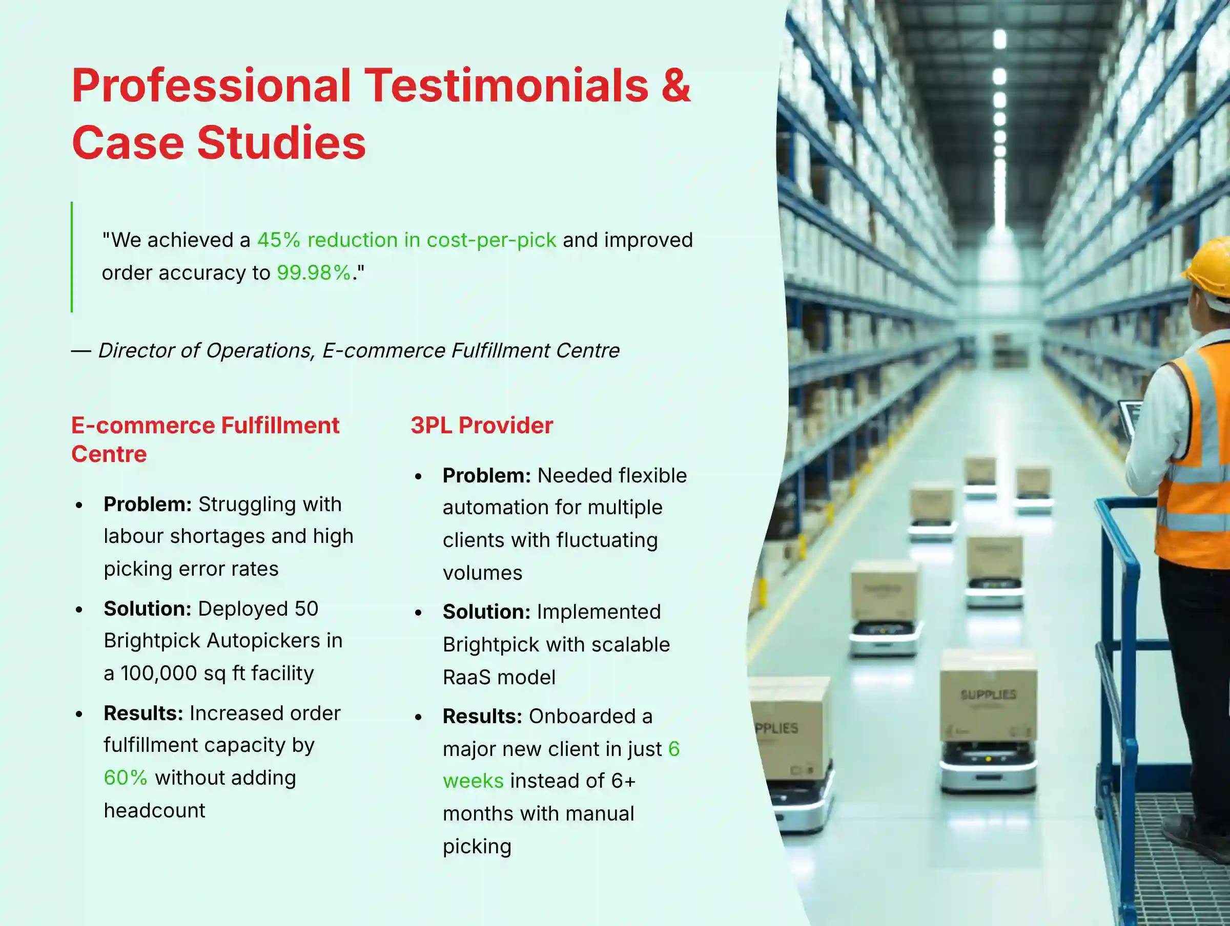 Professional Testimonials and Case Studies
