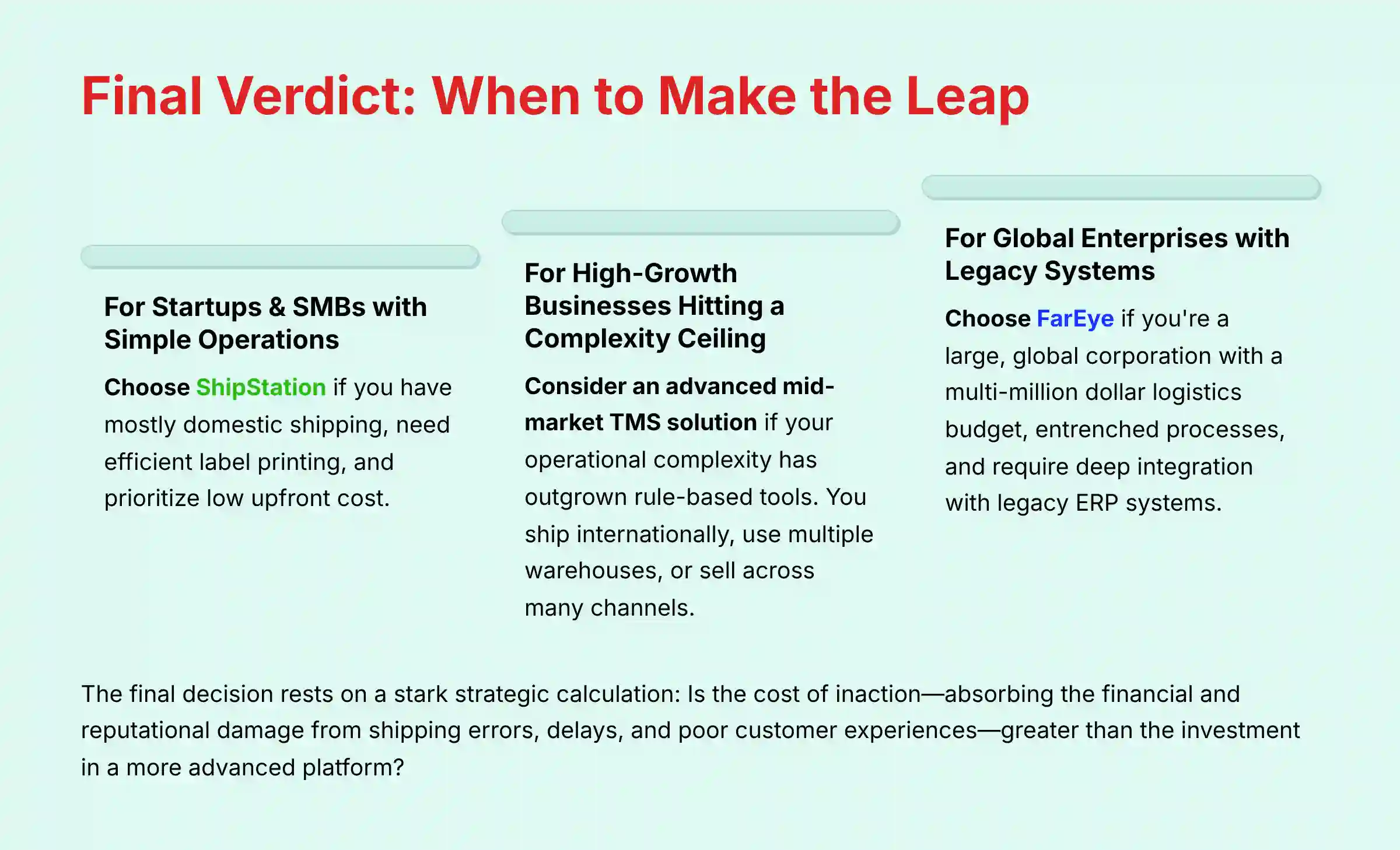 Final Verdict: When to Make the Leap to Enterprise Logistics Platform