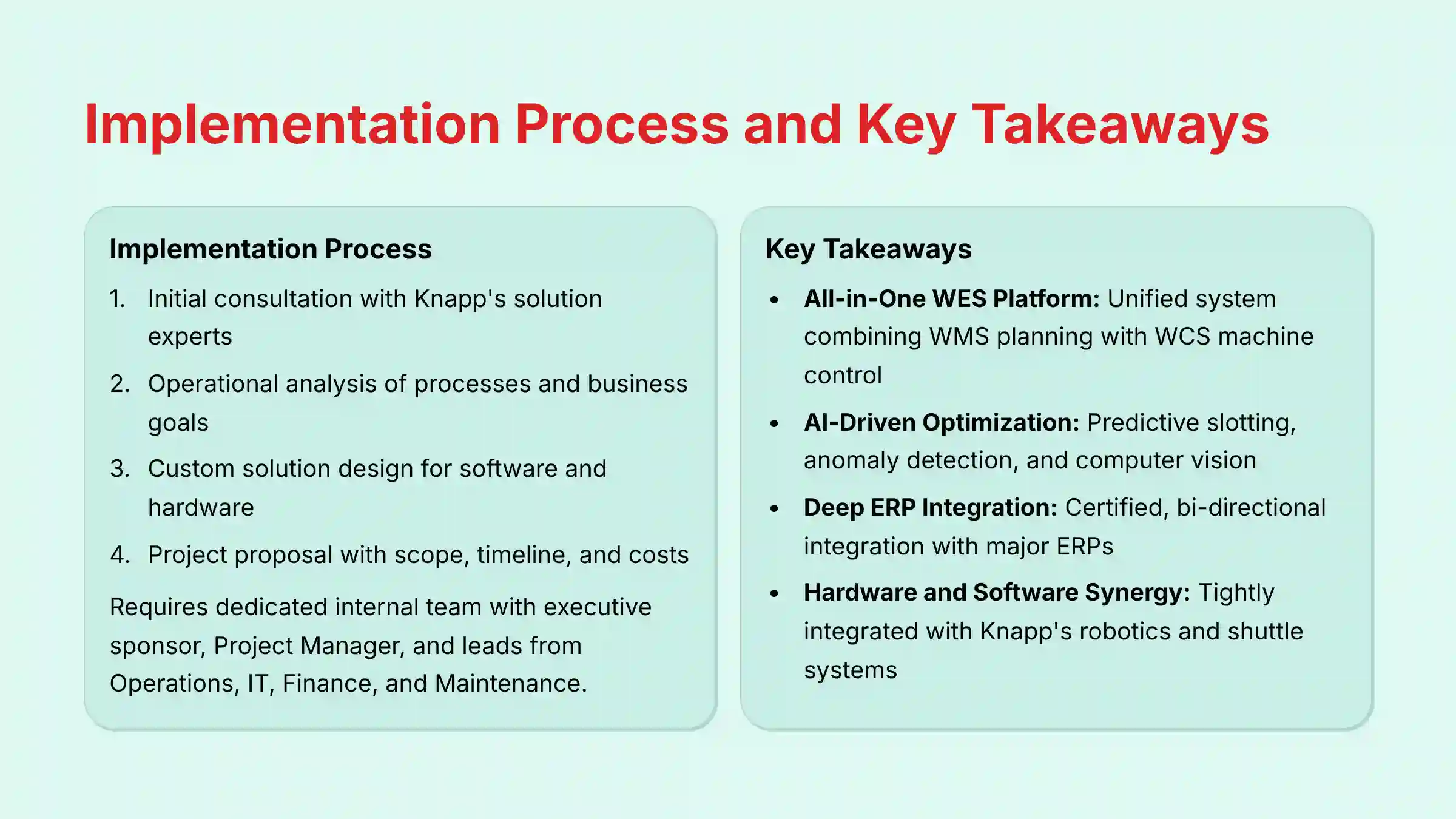Implementation Process and Key Takeaways