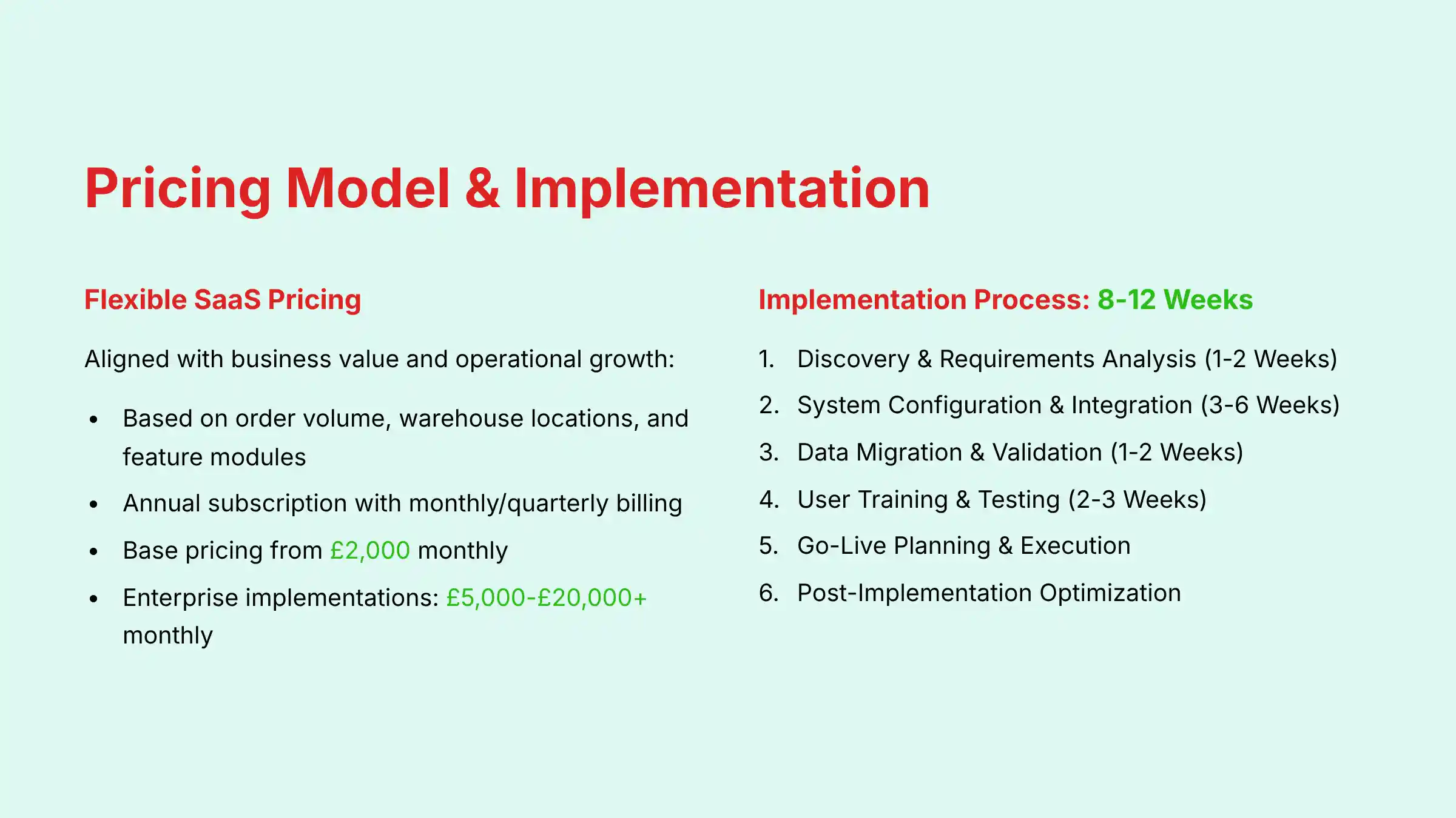 Hopstack pricing model and implementation framework