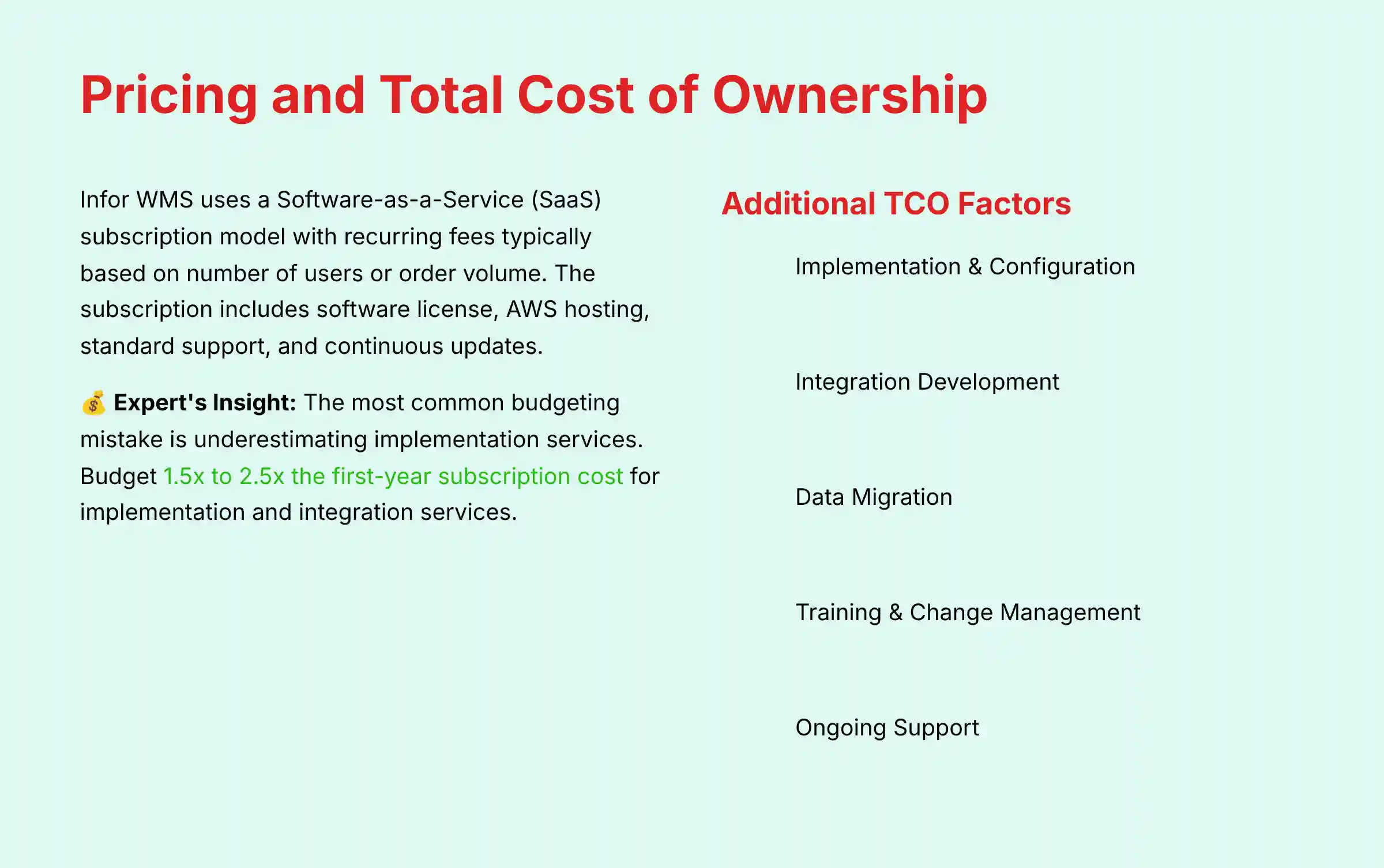 Pricing and Total Cost of Ownership