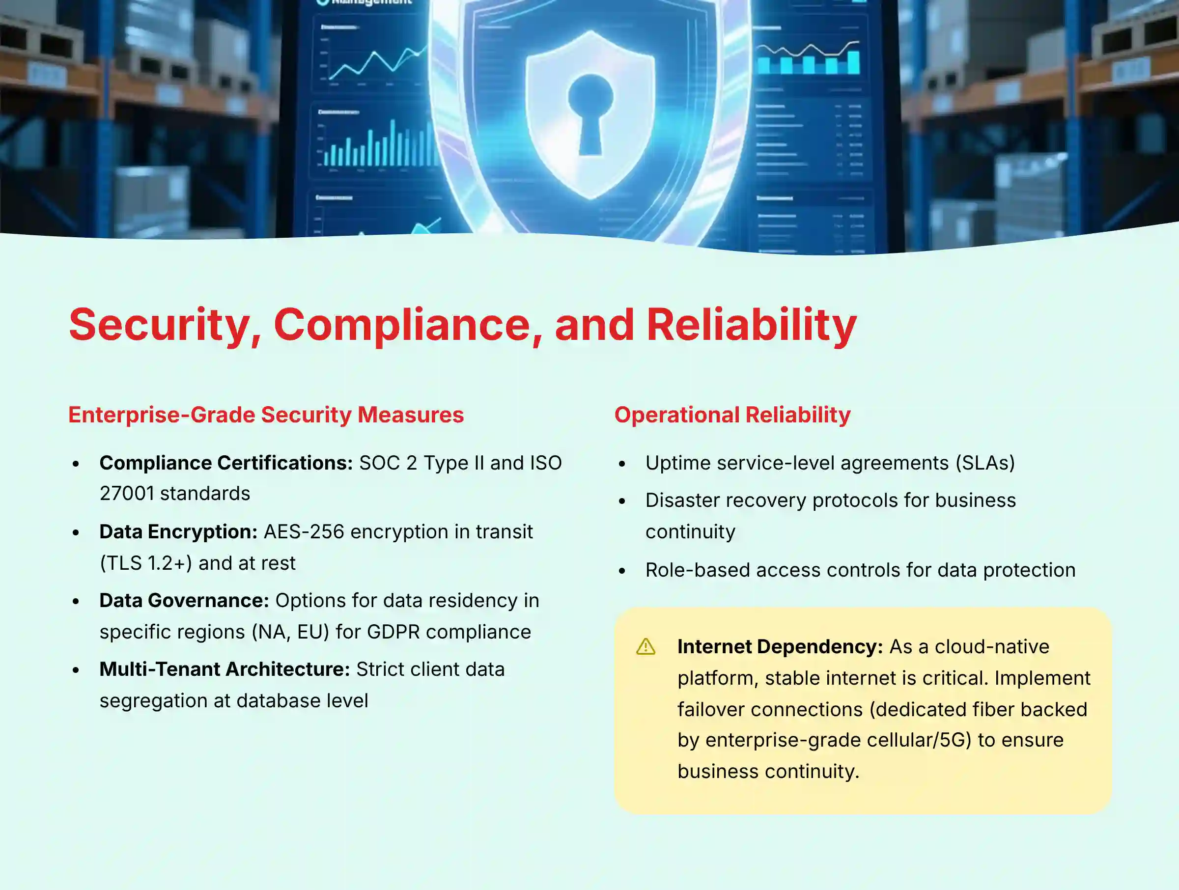 Security Compliance and Reliability of Increff WMS
