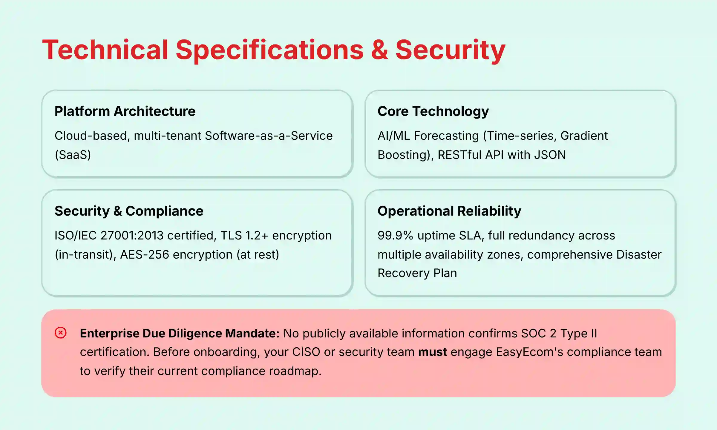 Technical Specifications and Security