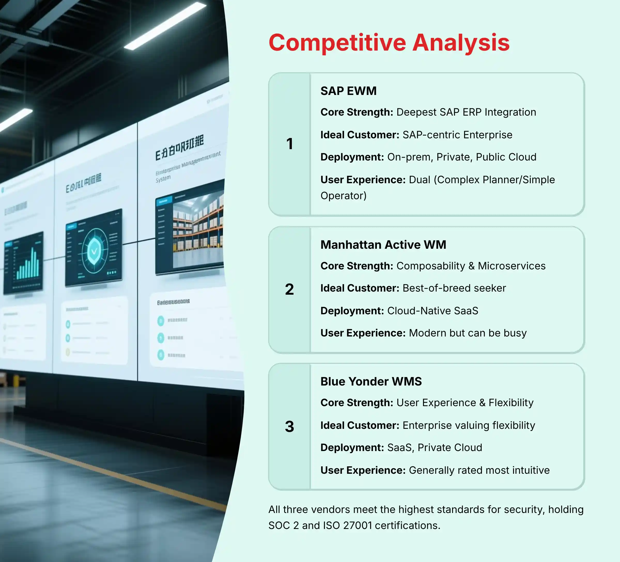 Competitive Analysis SAP EWM vs Manhattan vs Blue Yonder