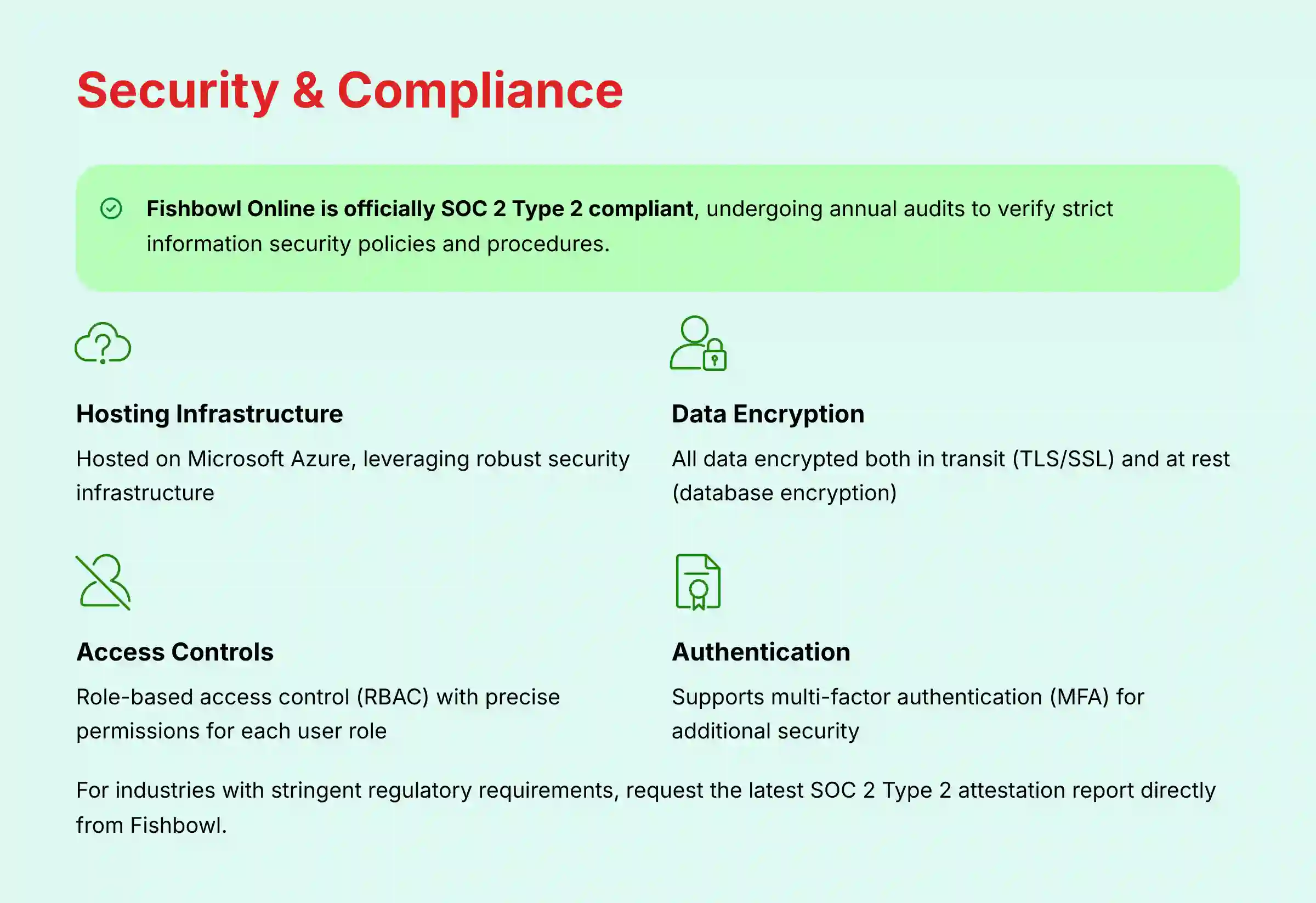 Fishbowl Online SOC 2 compliance and data security measures overview