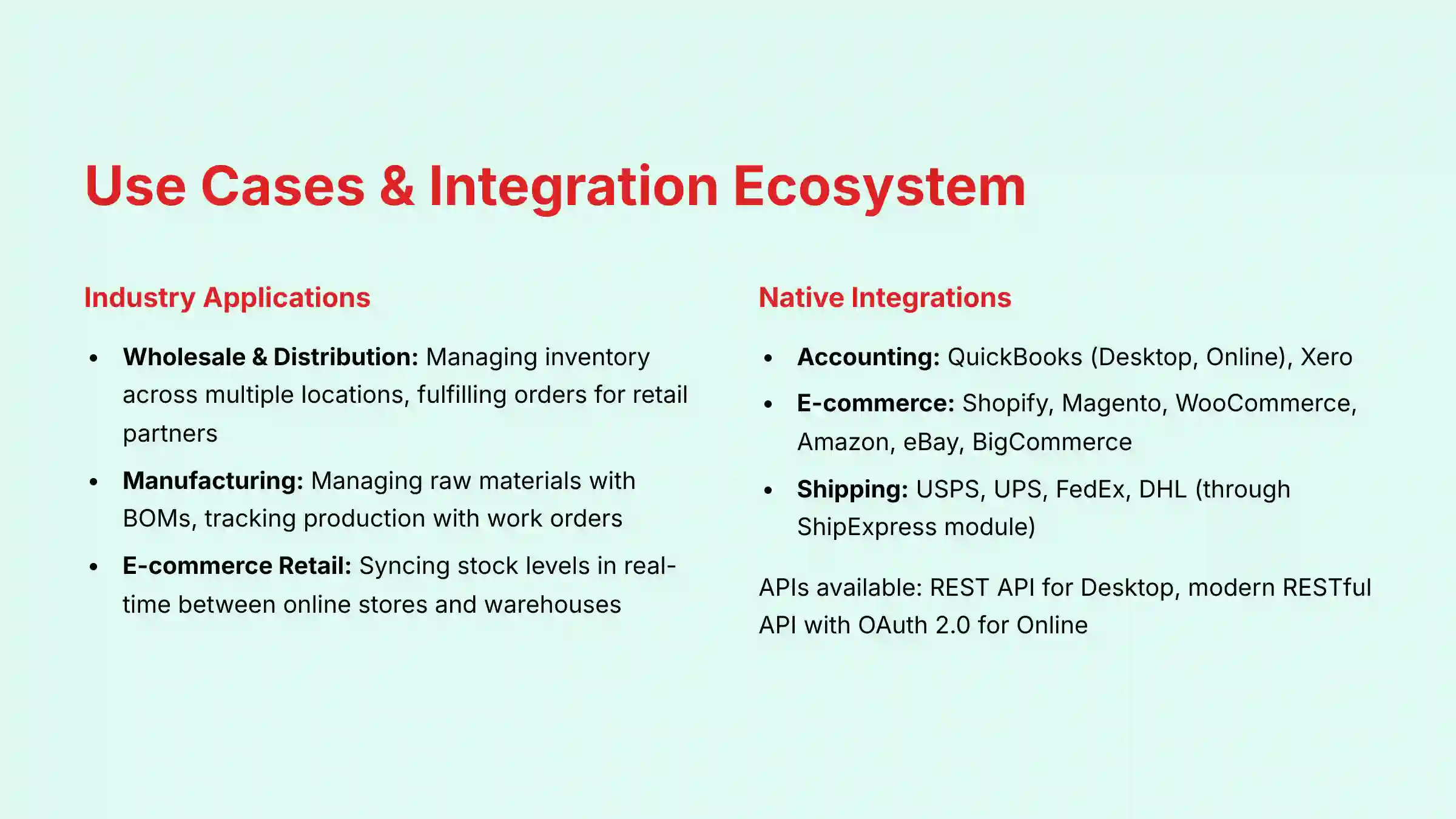 Use Cases and Integration Ecosystem