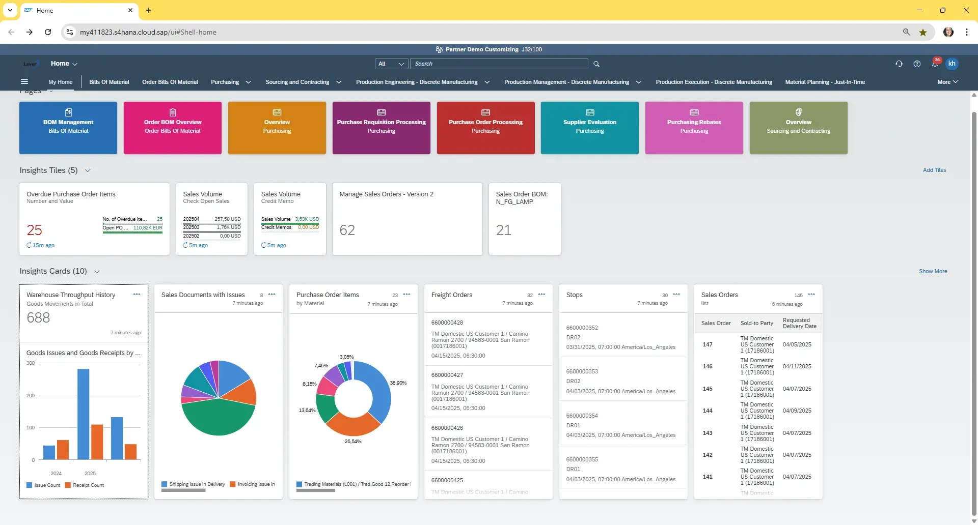 SAP EWM Launchpad Interface Dashboard