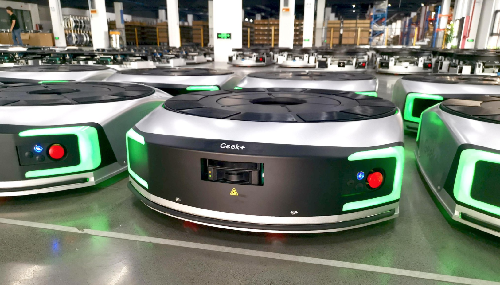 Geek+ warehouse robots in action