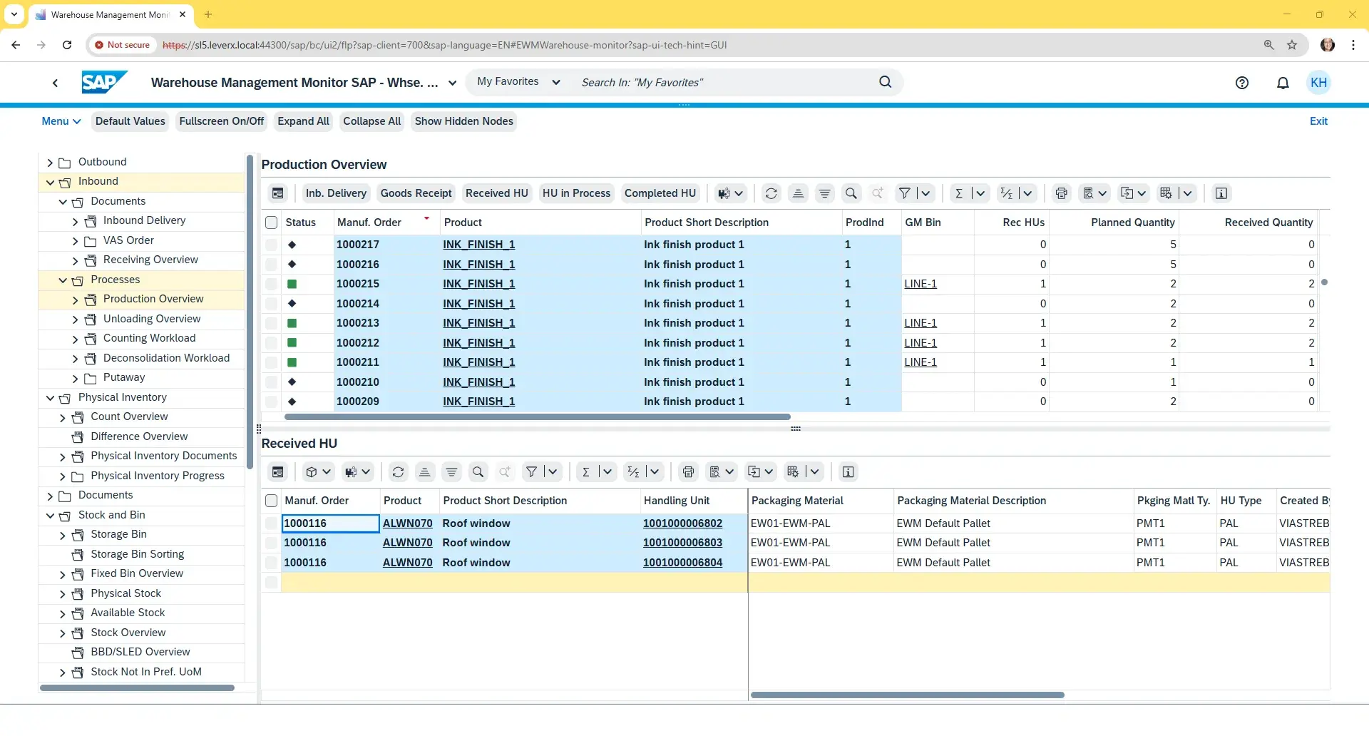 SAP EWM Warehouse Monitor Dashboard Interface