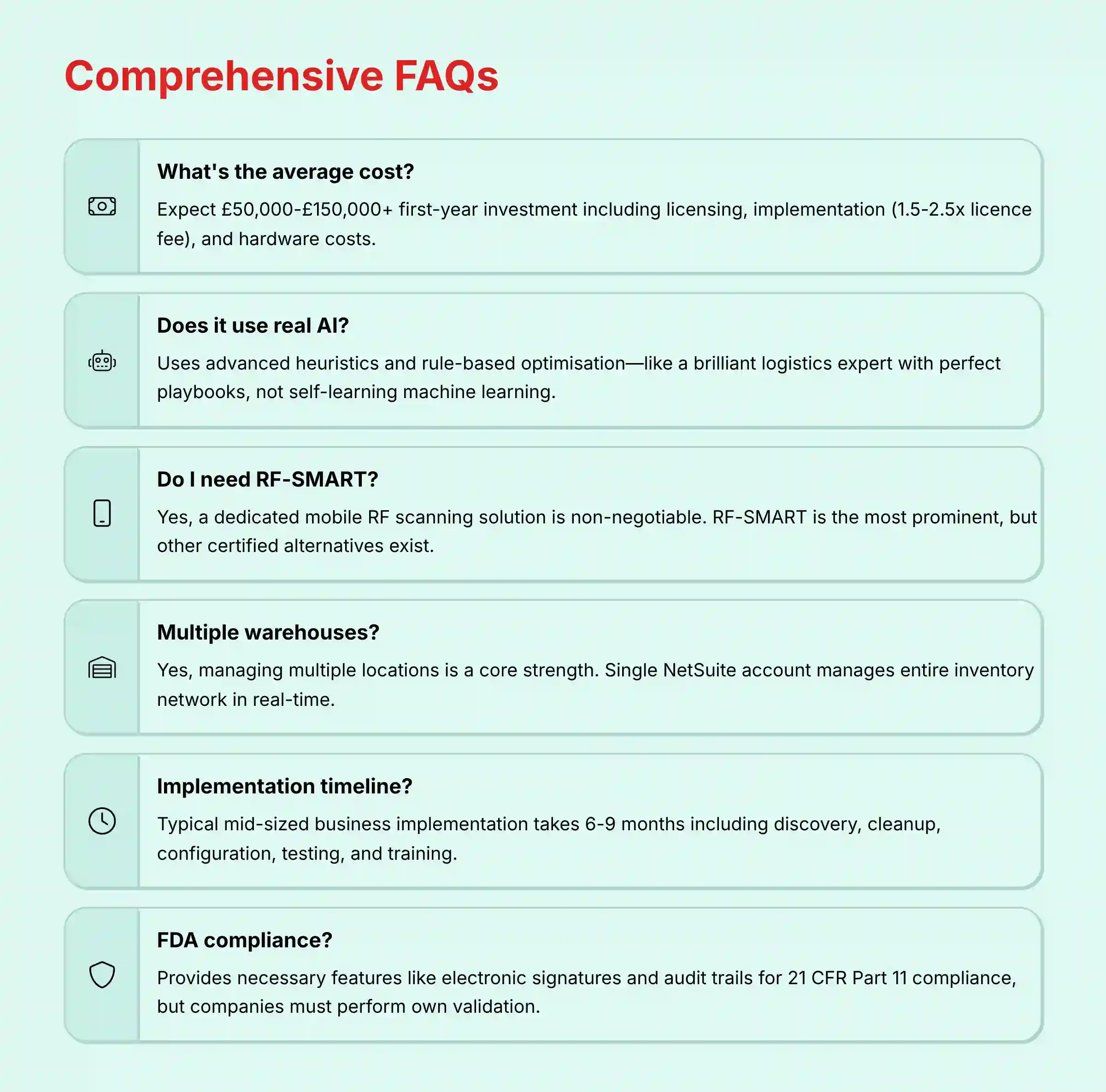 Comprehensive FAQs for NetSuite WMS Implementation Questions