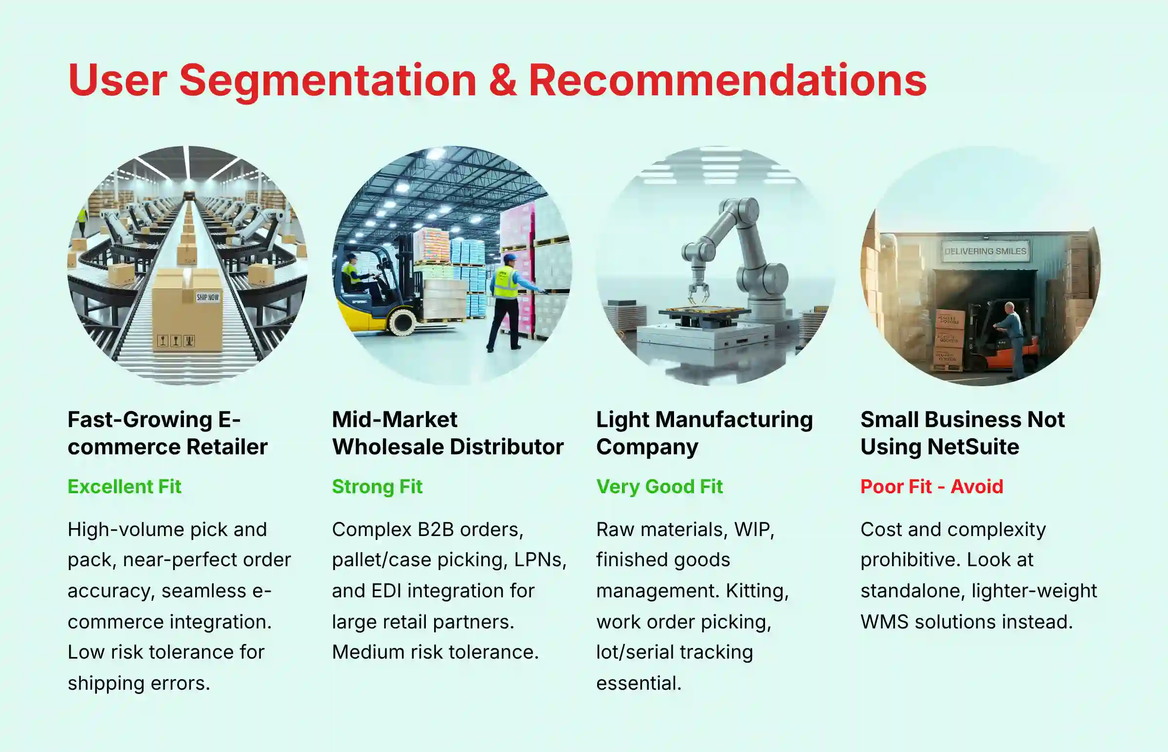 User Segmentation and Recommendations for NetSuite WMS Implementation